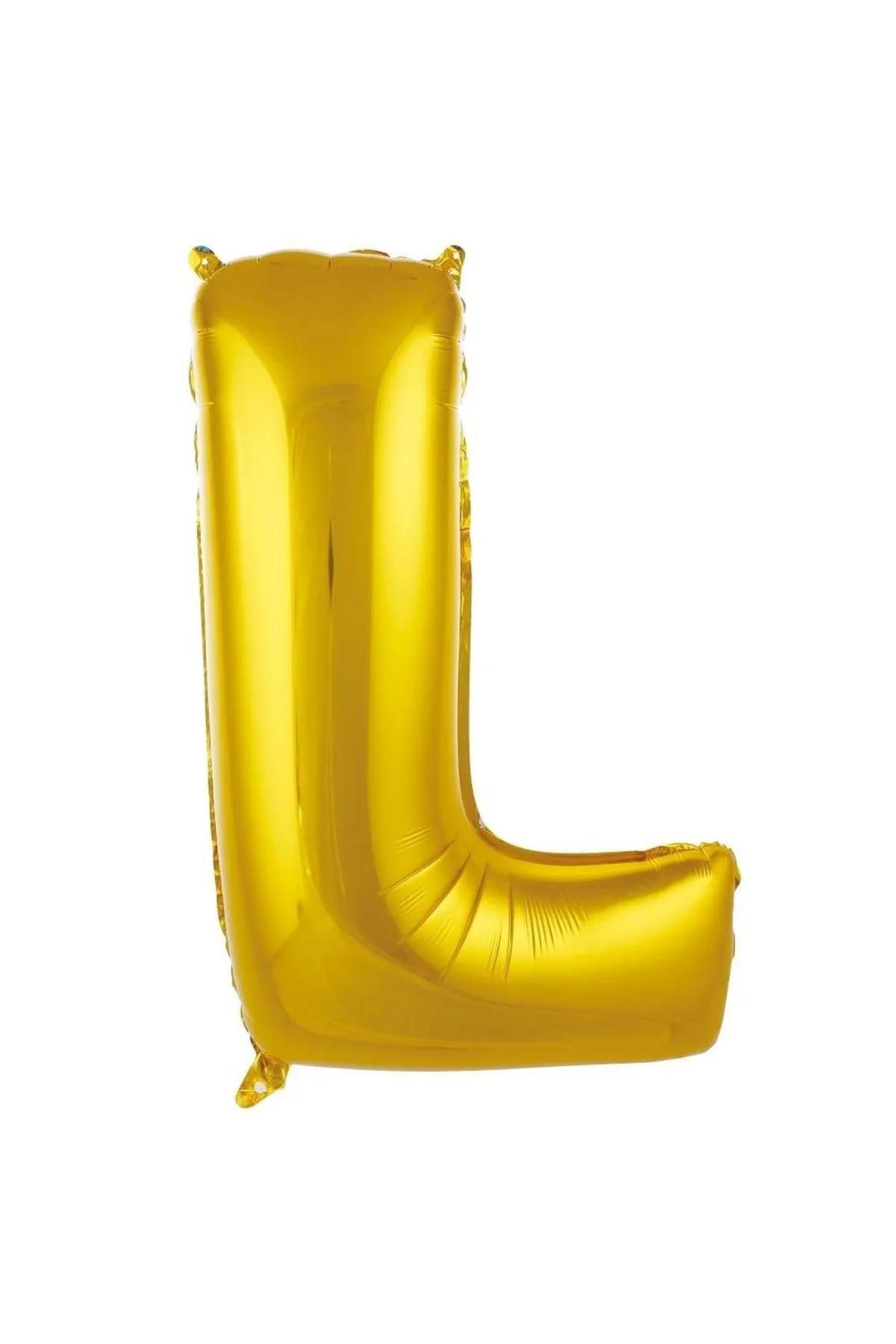 Mack PLUS 16 İnç 36 CM Gold Renk Folyo Harf Balon - Küçük Boy Metalik Altın Harf Balon, Parlak Altın Renk