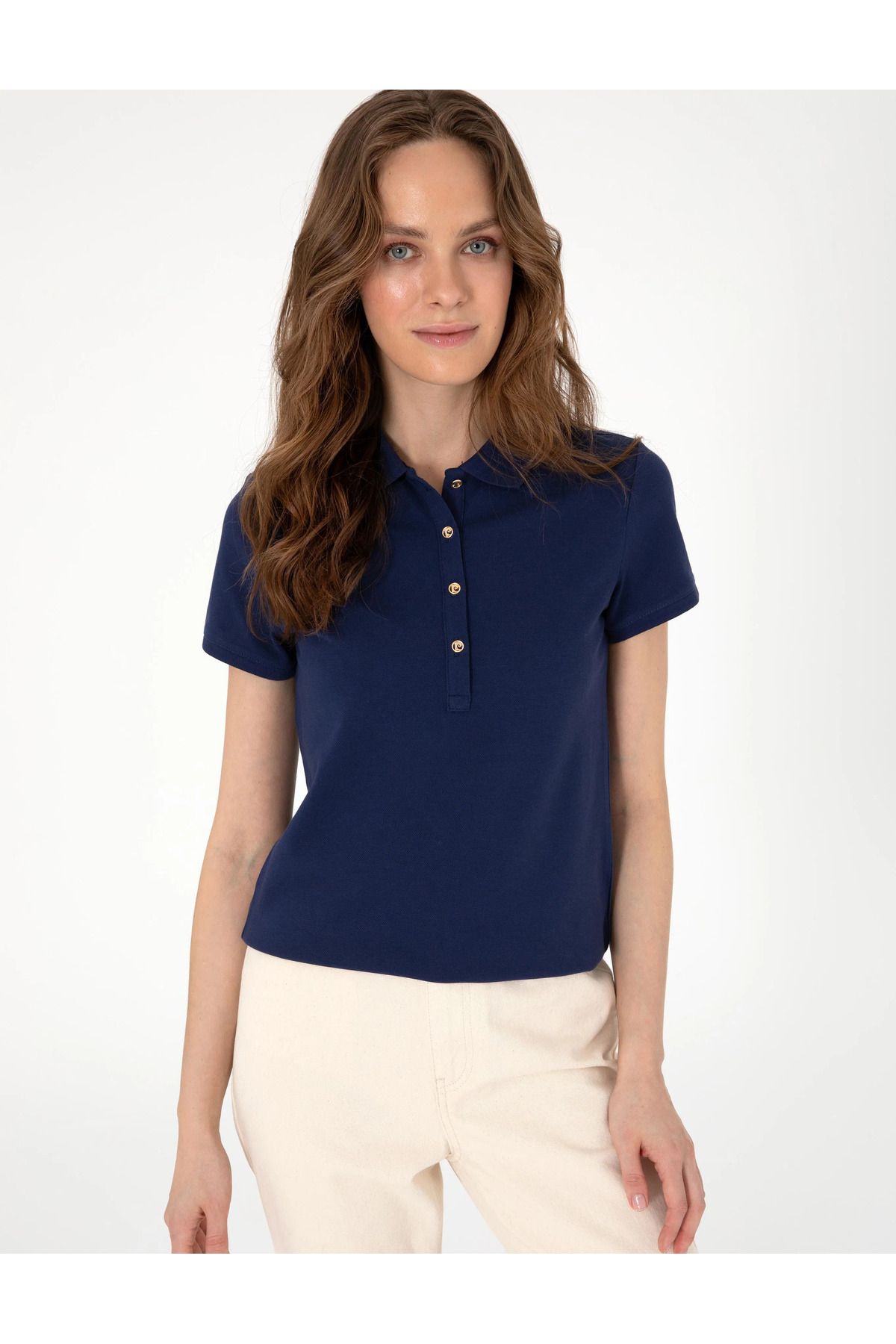 Pierre Cardin Lacivert Regular Fit Pamuklu Polo Yaka T-Shirt
