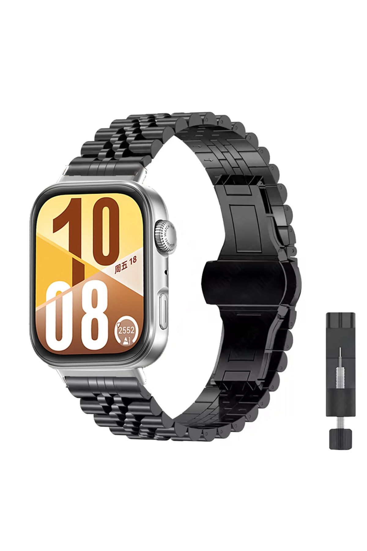 MMPSHOP Huawei Watch Fit 4 / Fit 4 Pro / Fit 3 Uyumlu Paslanmaz Çelik Akıllı Saat Kordonu
