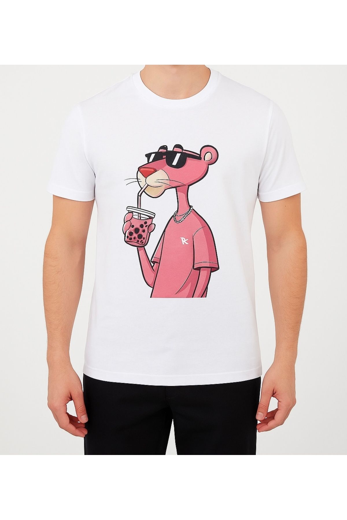 MİHALİÇ Bubble Tea Panter Tasarımlı Unisex T-Shirt