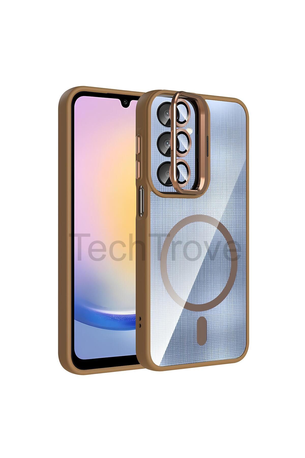 TechTrove Galaxy A36 Kılıf Standlı ve Kamera Lens Hediyeli M-Safe Şarj Özellikli Etro Kapak