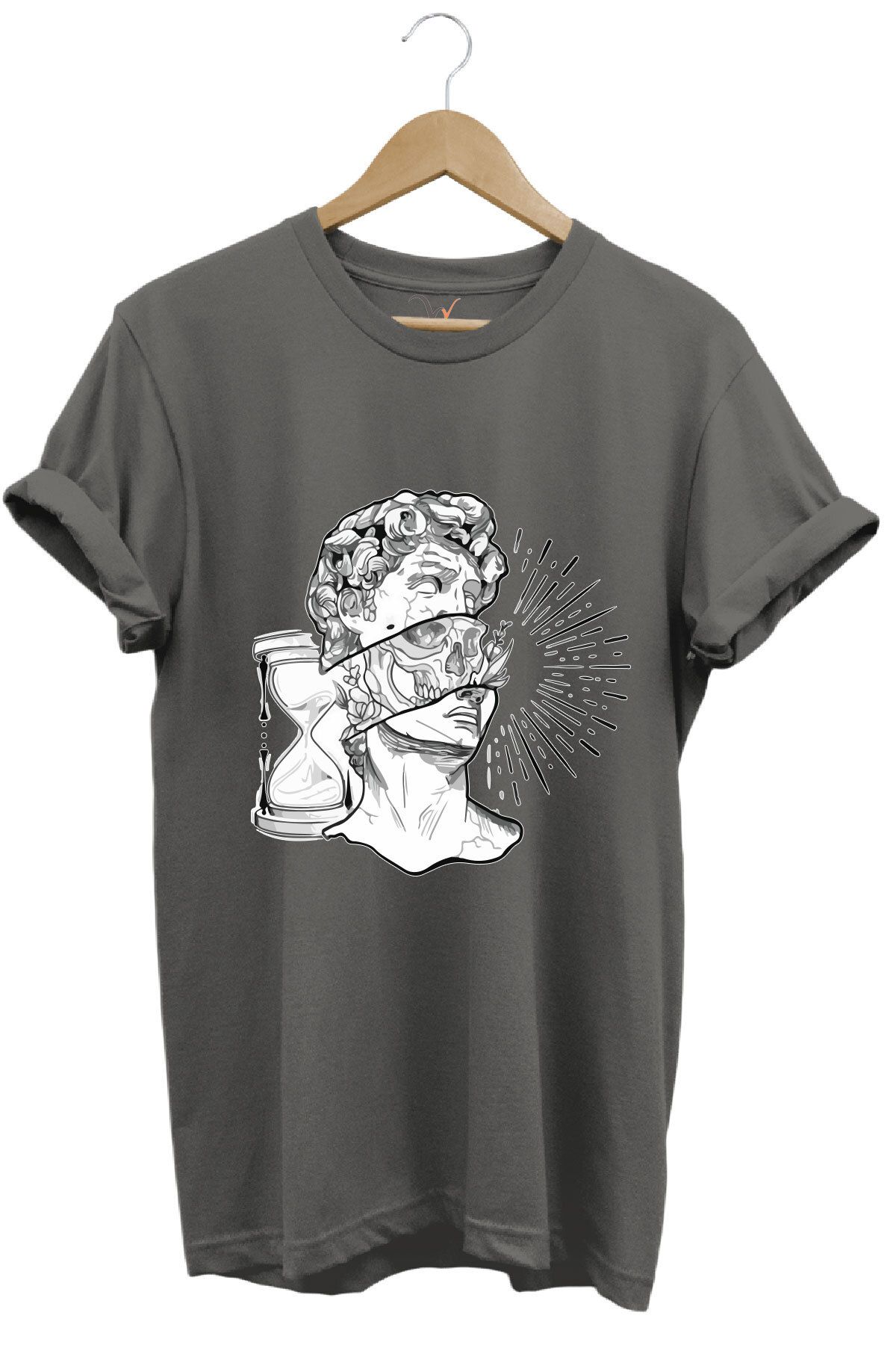 onsrawear David Heykeli Baskılı Unisex %100 Pamuk Basic T-shirt