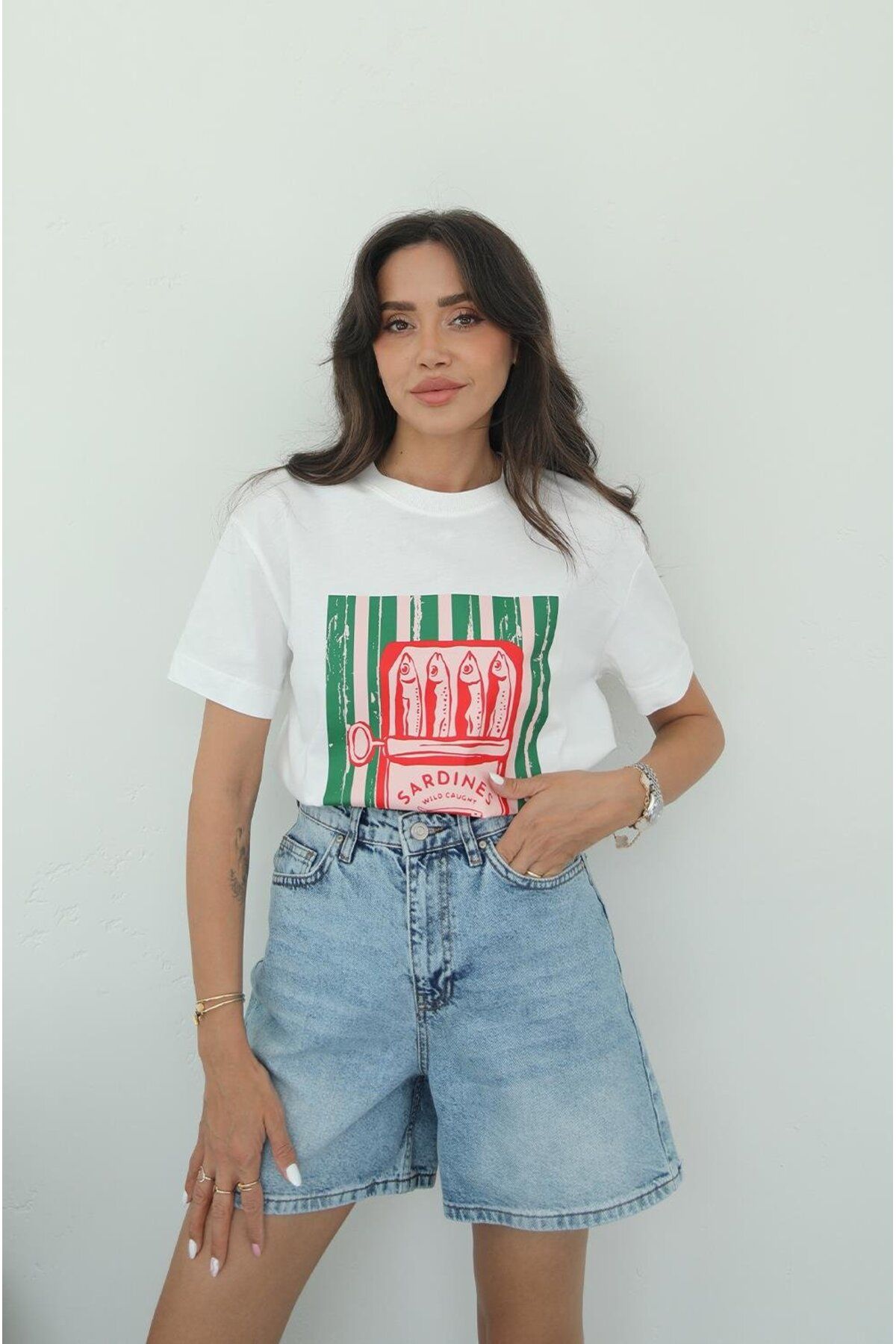 Havoş Sardines Baskılı Tişört