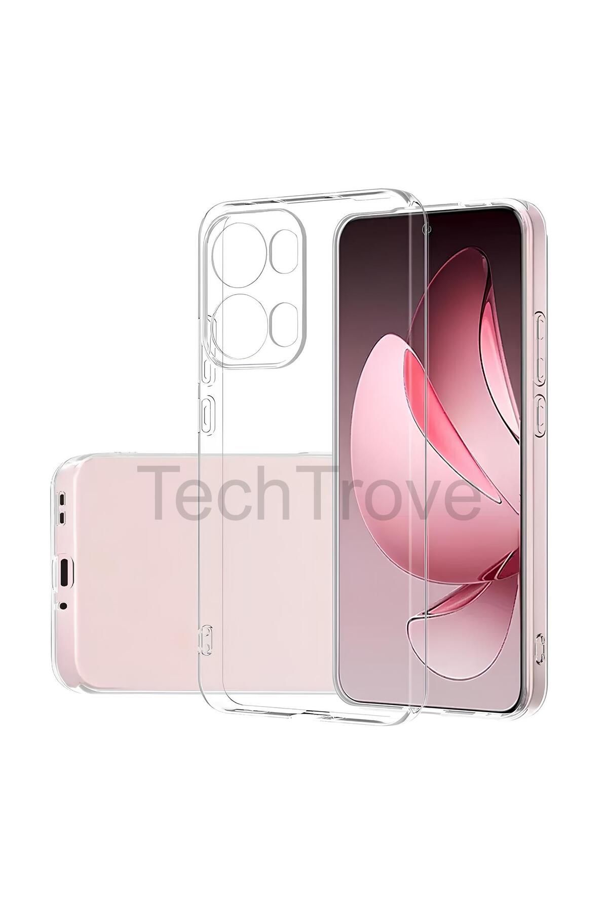 TechTrove Oppo Reno 13 Pro Kılıf Kamera Korumalı Kılıf Esnek ve Şeffaf Tpu Silikon Kapak