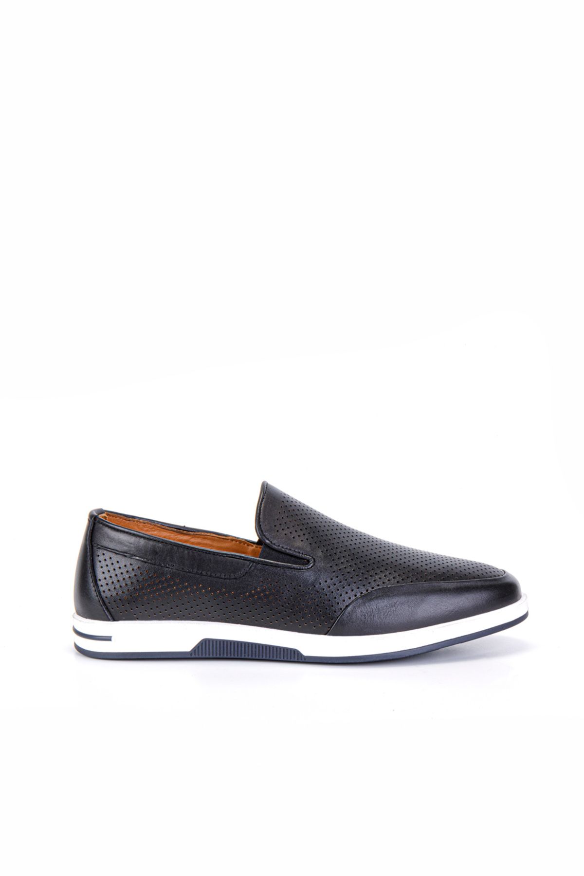 Vantaggio Neon Siyah %100 Hakiki Deri Loafer Erkek Ayakkabı