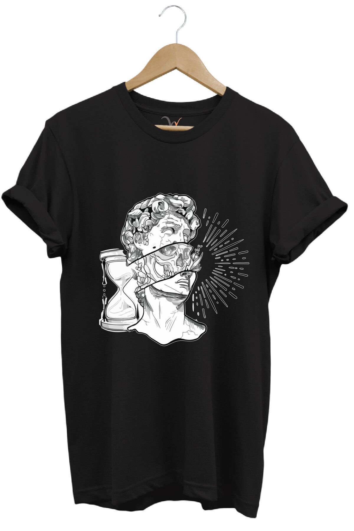 onsrawear David Heykeli Baskılı Unisex %100 Pamuk Basic T-shirt
