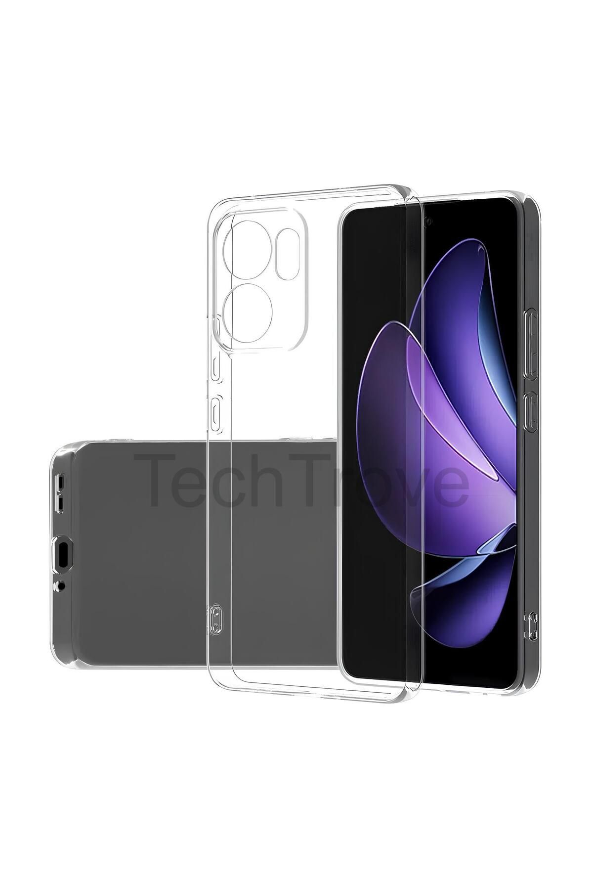 TechTrove Oppo Reno 13F 5G Kılıf Kamera Korumalı Kılıf Esnek ve Şeffaf Tpu Silikon Kapak