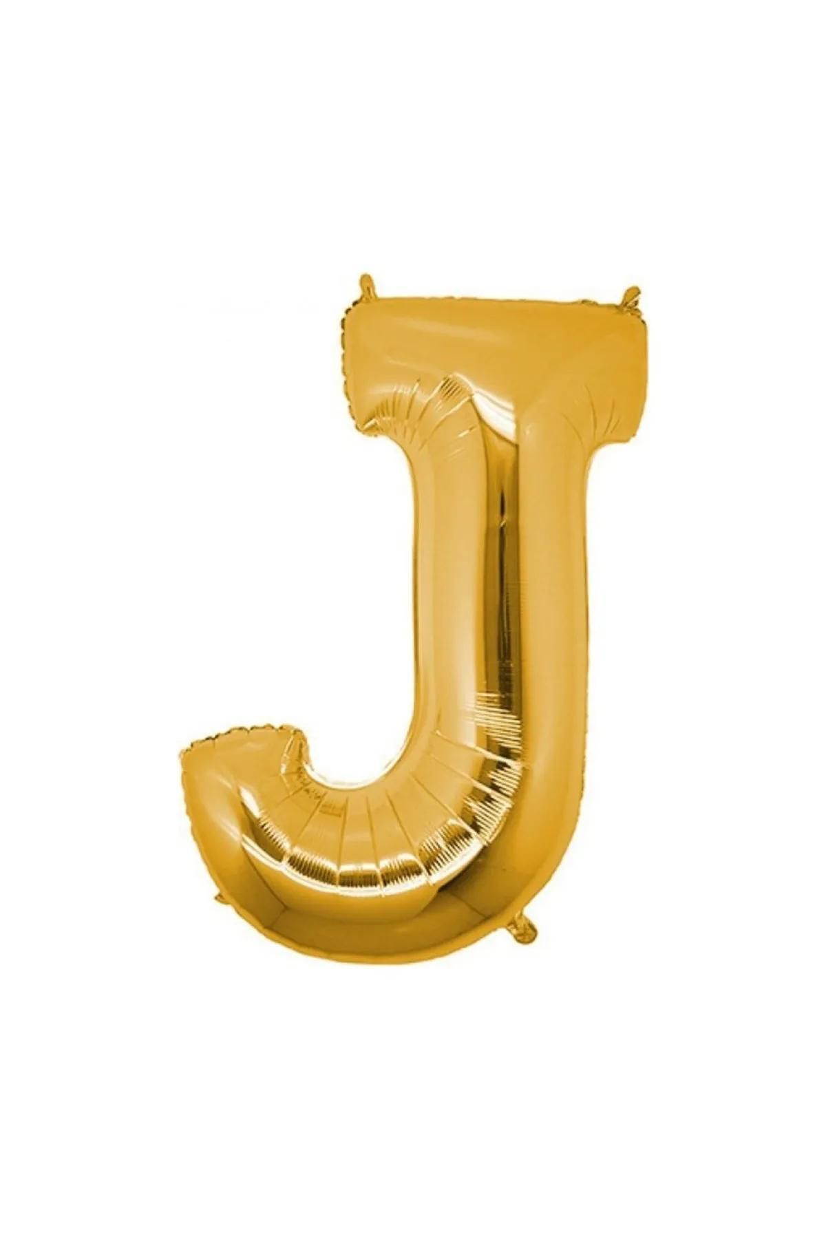 Mack PLUS 16 İnç 36 CM Gold Renk Folyo Harf Balon - Küçük Boy Metalik Altın Harf Balon, Parlak Altın Renk