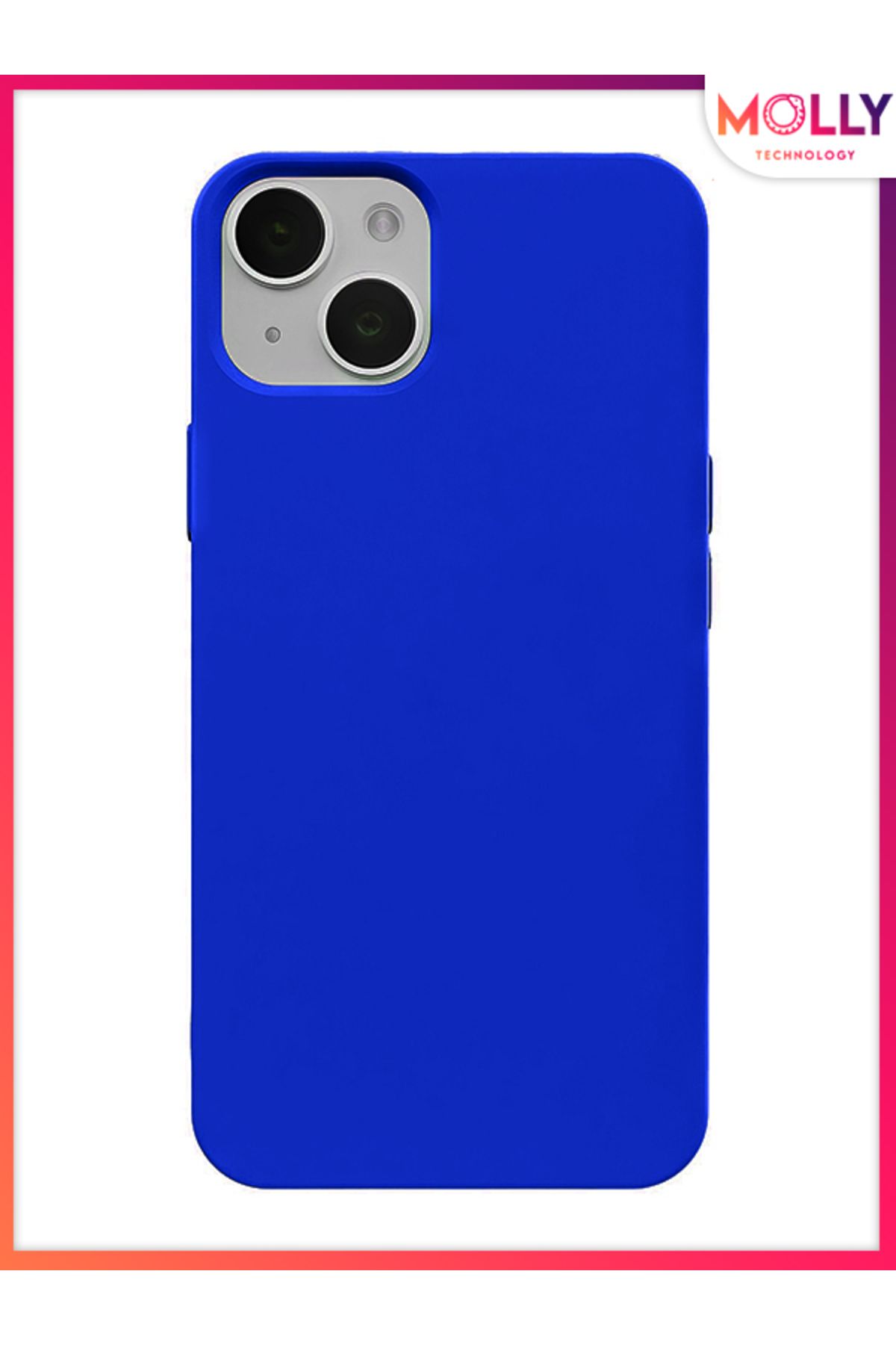 Molly iPhone 13 İçin Royal Blue Liquid İçi Kadife Silikon Kılıf