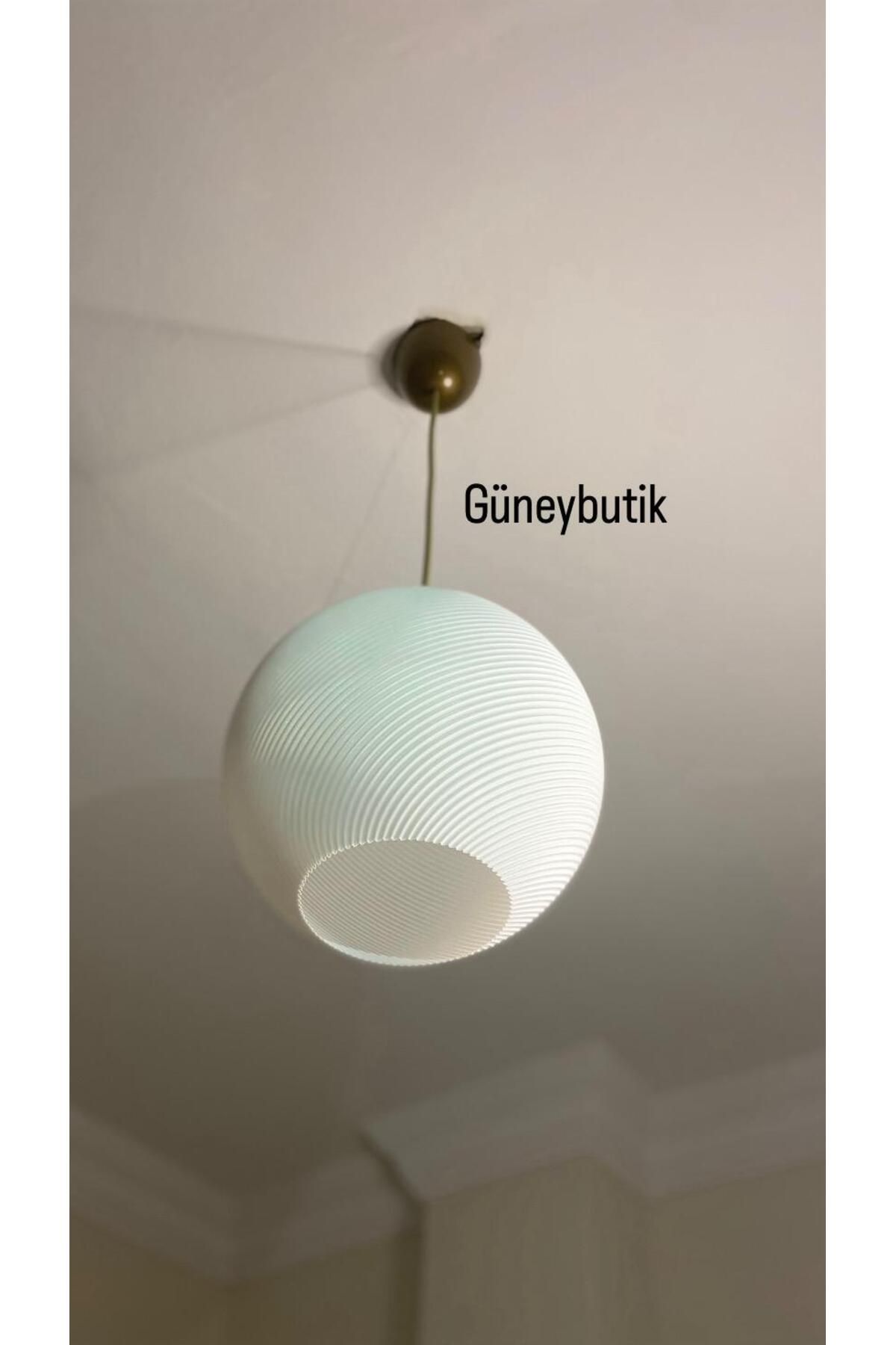 güneybutik Spiral Deseli Sarkıt Avize (Bioplastik / E27 ampul dahildir.)