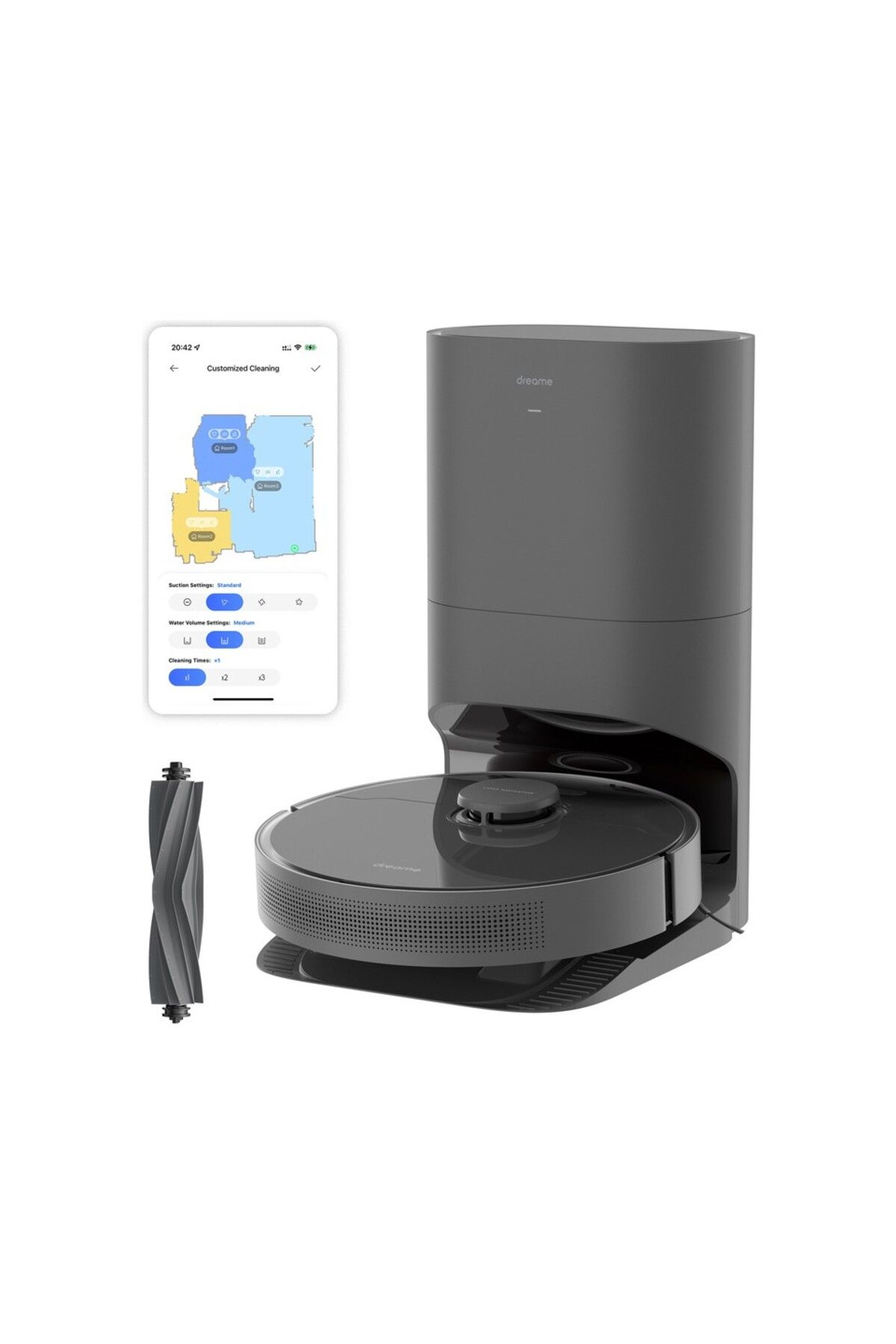 Dreame Techx Vacumix En hızlı 5000 PA , D10s Plus Robot Süpürge Siyah , 3 Litre Toz Hazne