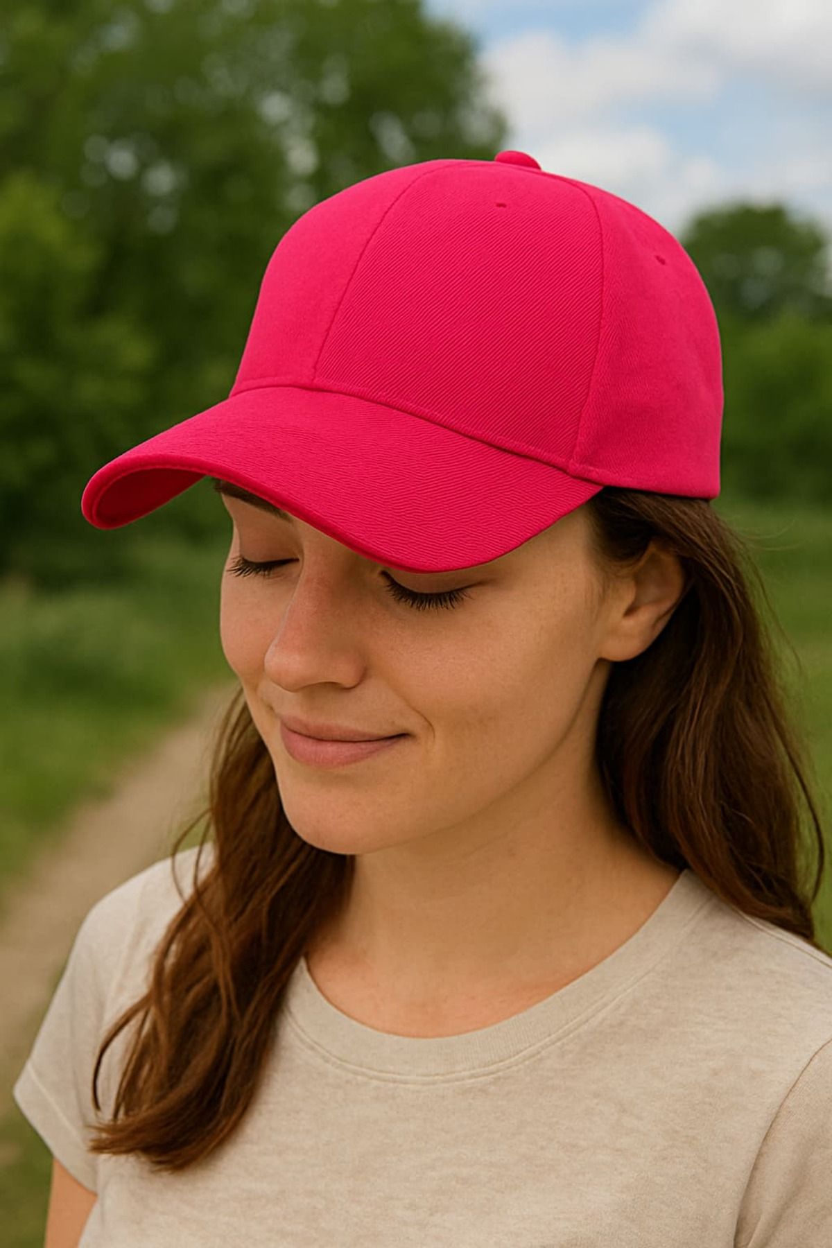WOHOME Unisex Basic Cap Düz Şapka-Kadın Şapka-