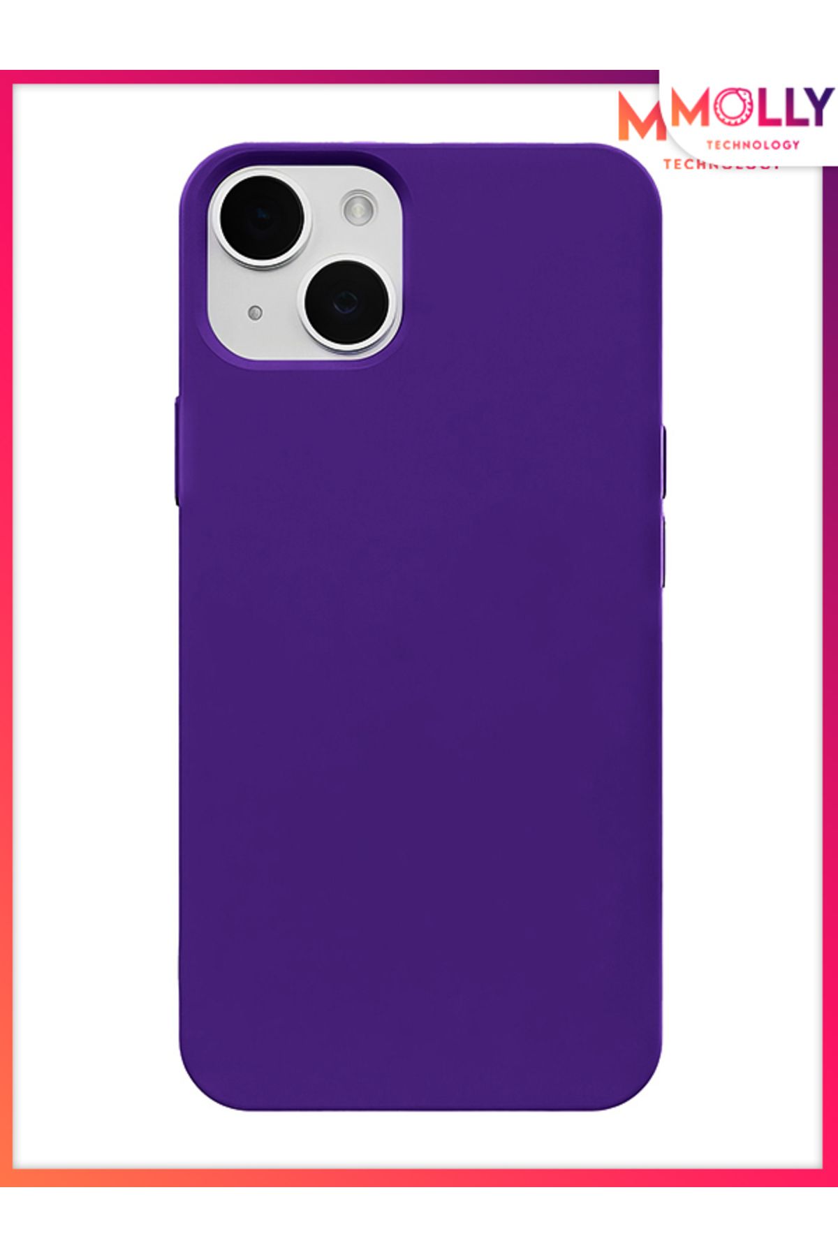 Molly iPhone 13 İçin Mor Liquid İçi Kadife Silikon Kılıf