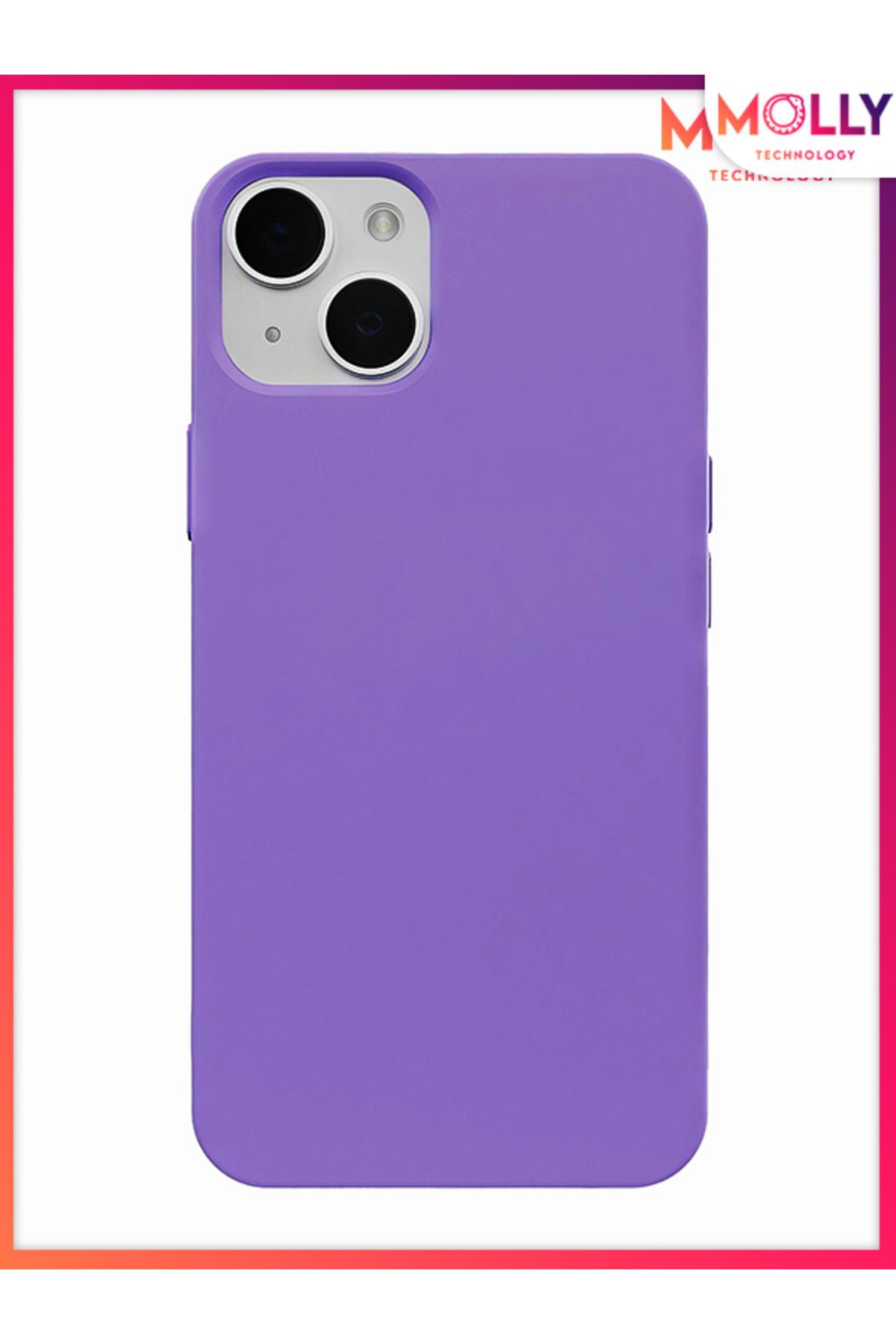 Molly iPhone 13 İçin Lila Liquid İçi Kadife Silikon Kılıf
