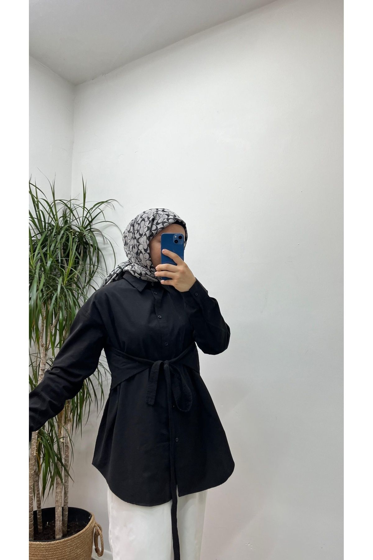 lamina Bağlamalı Gömlek Siyah