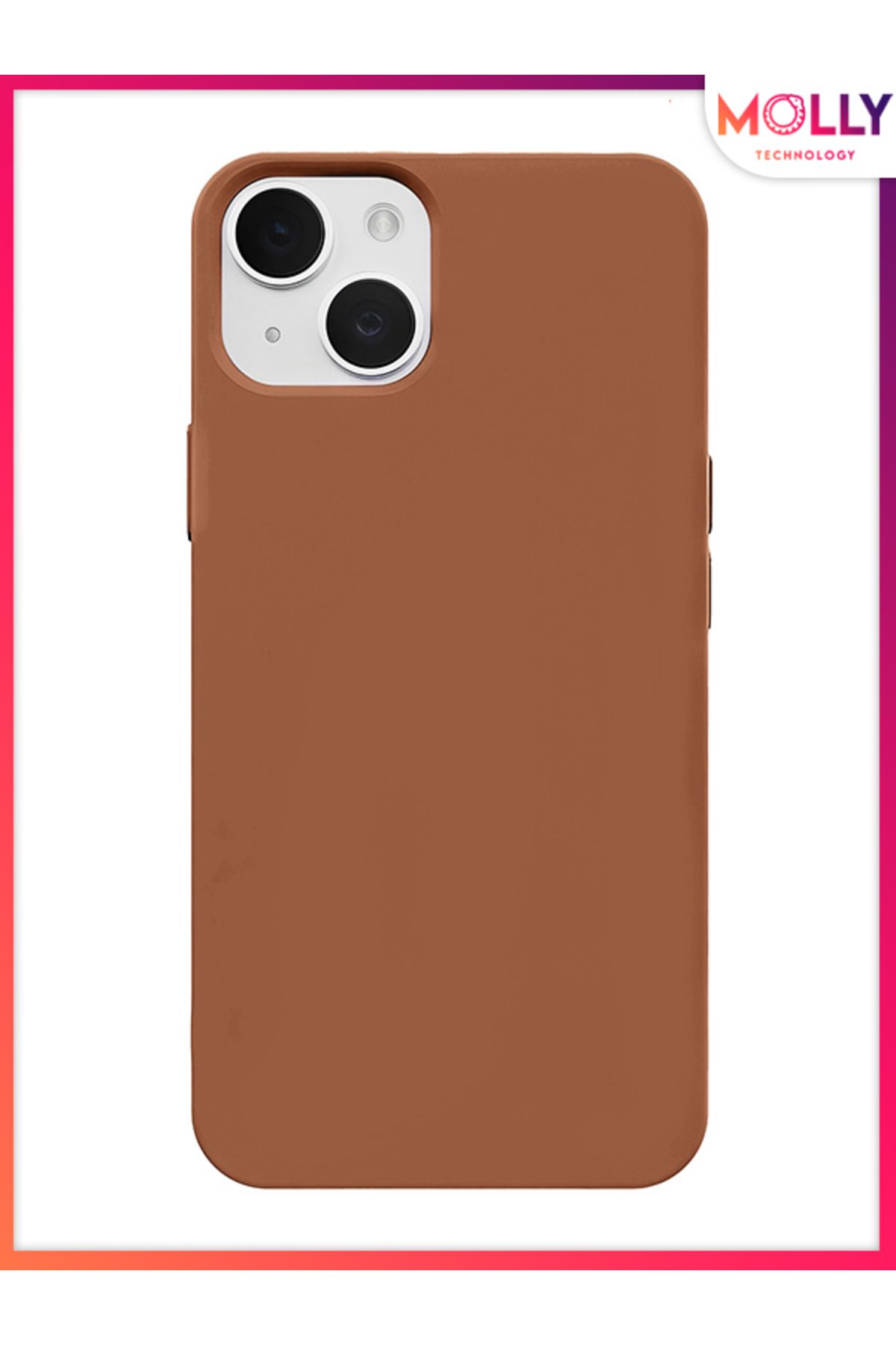 Molly iPhone 13 İçin Çikolata Liquid İçi Kadife Silikon Kılıf
