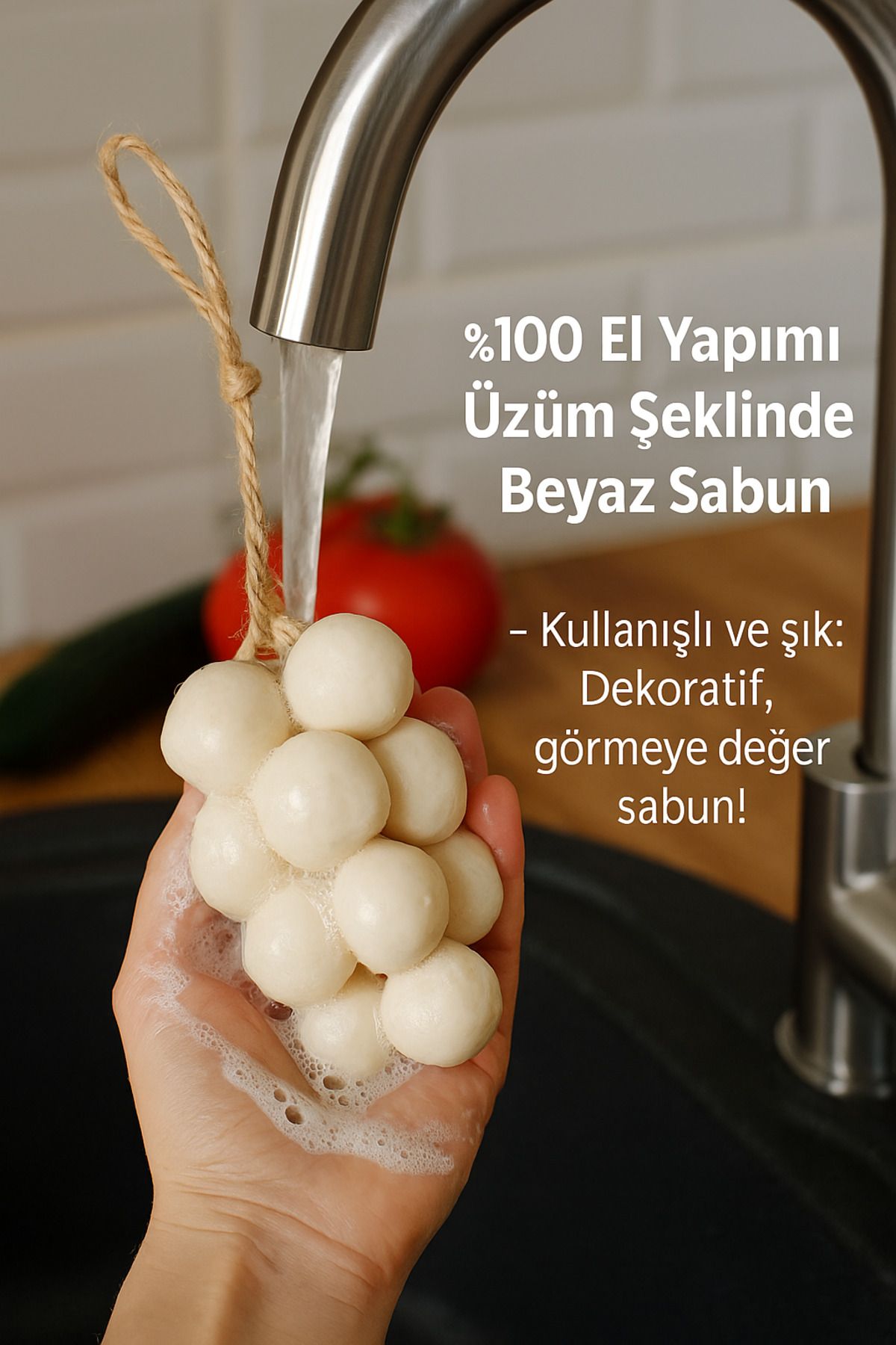 değer El Yapımı Üzüm Şeklinde Sabun – Doğal, Parfümlü, Dekoratif Sabun