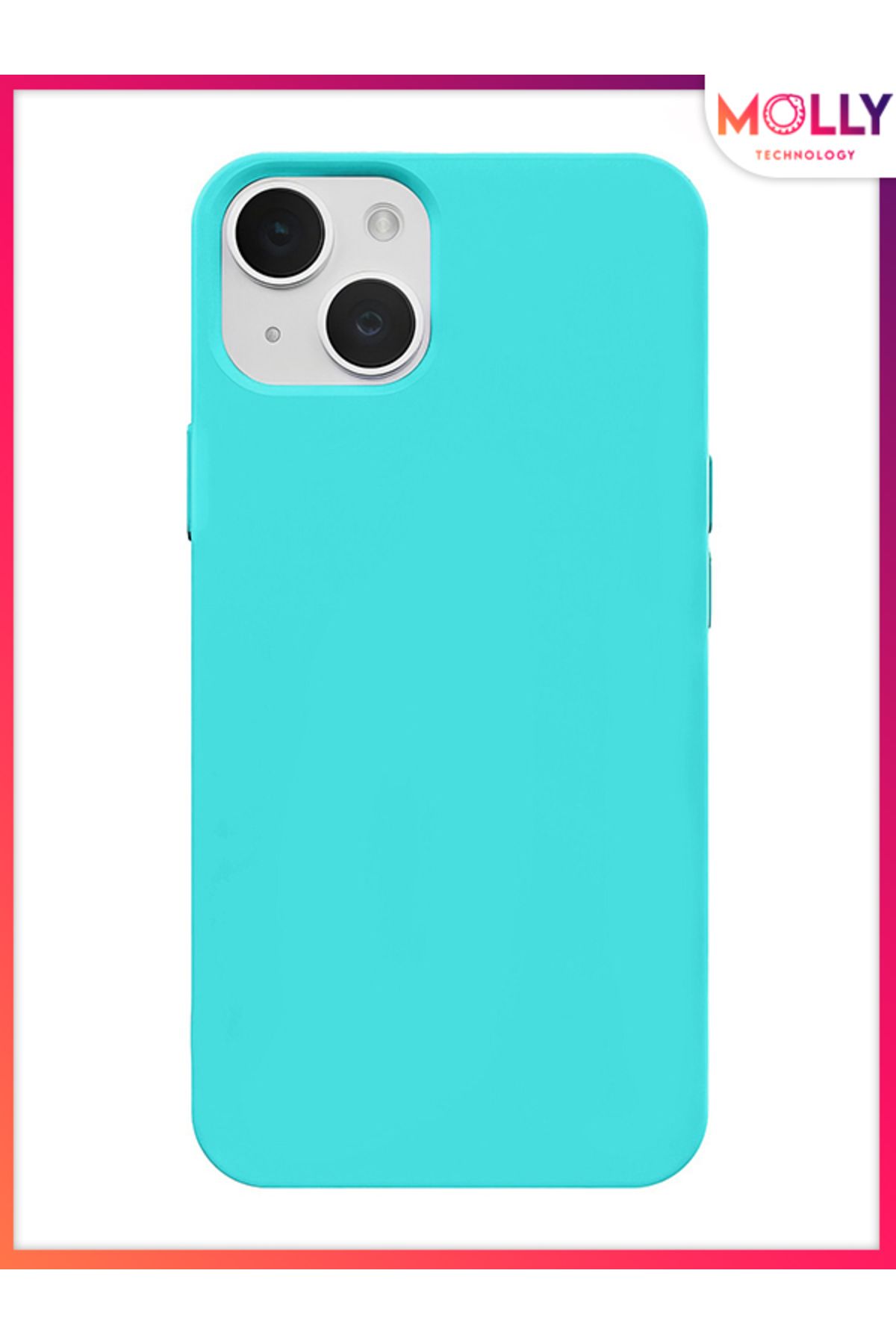 Molly iPhone 13 İçin Su Yeşili Liquid İçi Kadife Silikon Kılıf