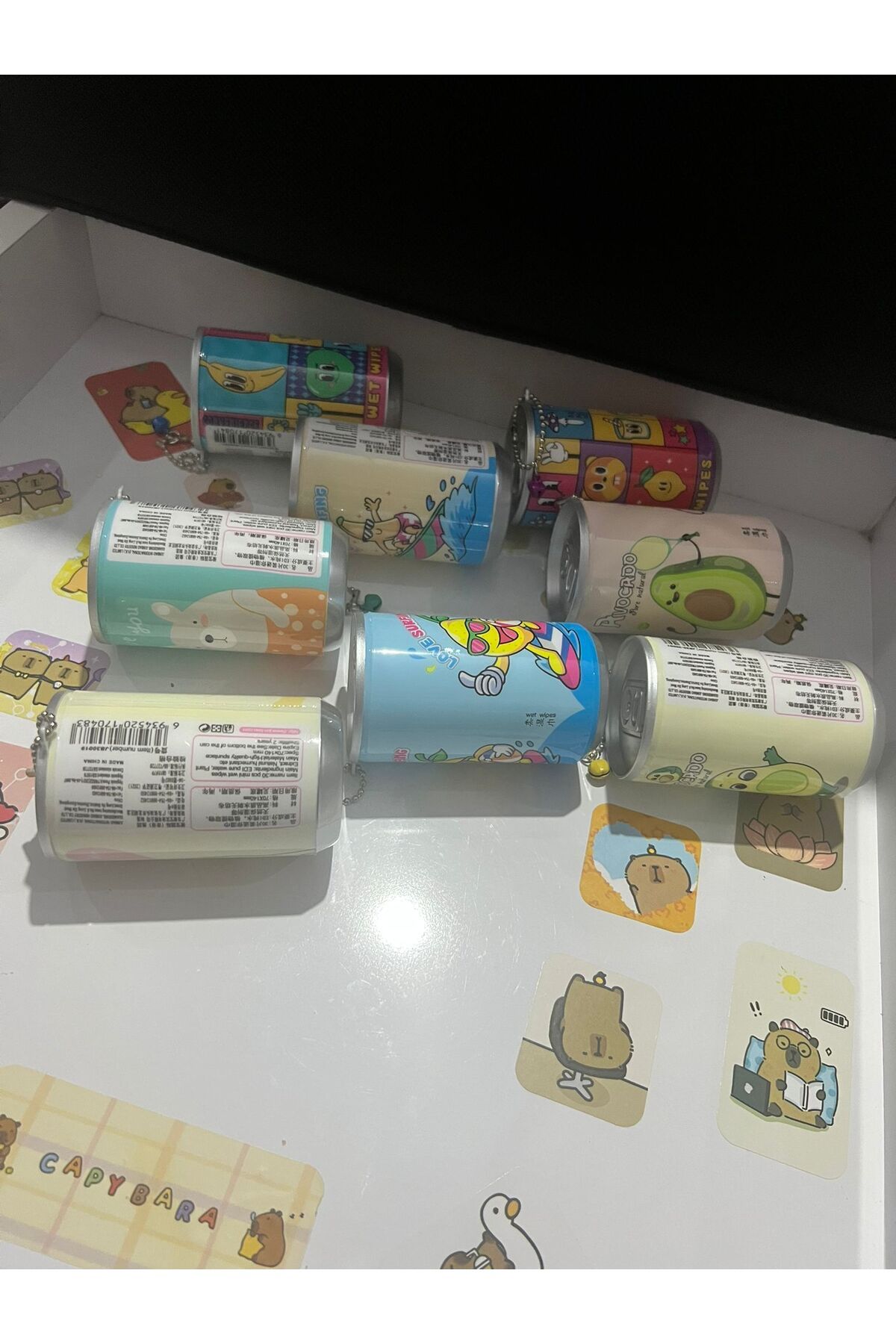 demirosa 8 ADET ANAHTARLIKLI ISLAK MENDİL