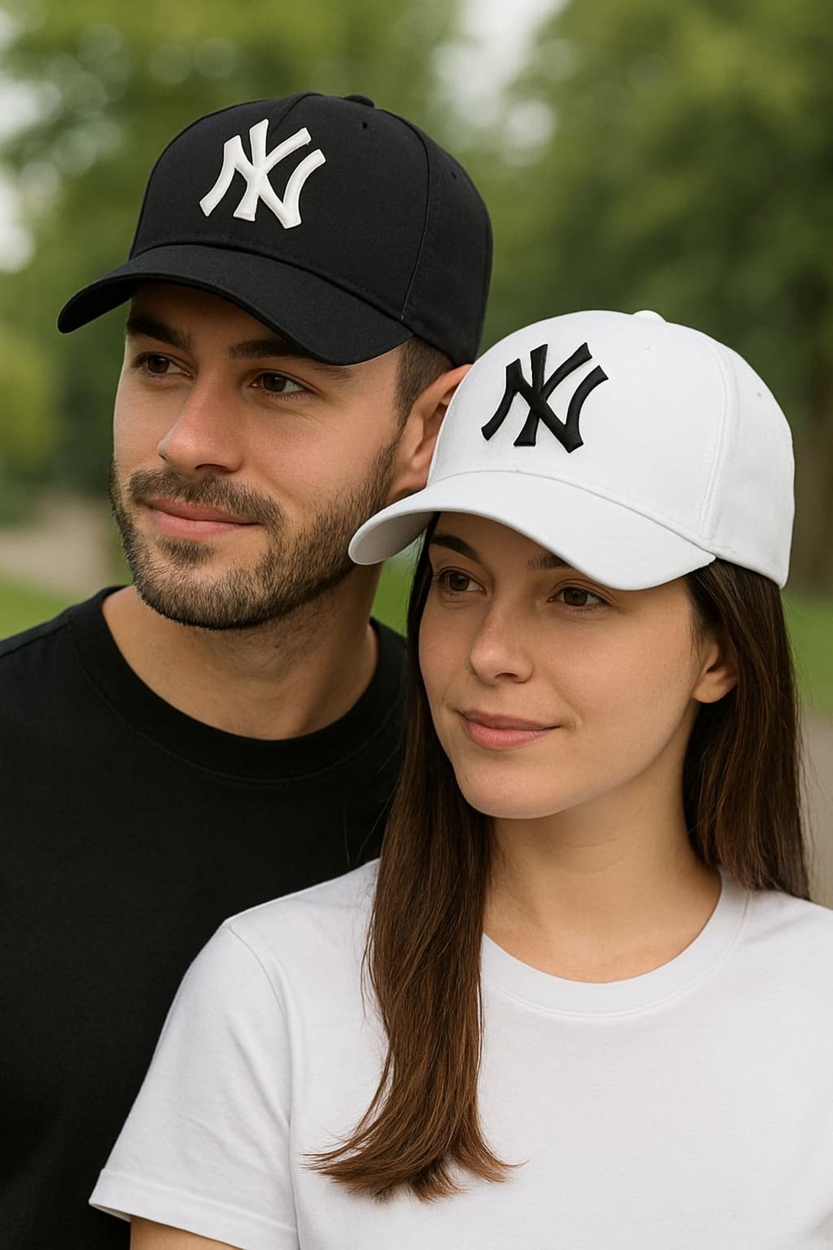 WOHOME Ny New York 2'li Set Şapka Unisex Kadın Erkek