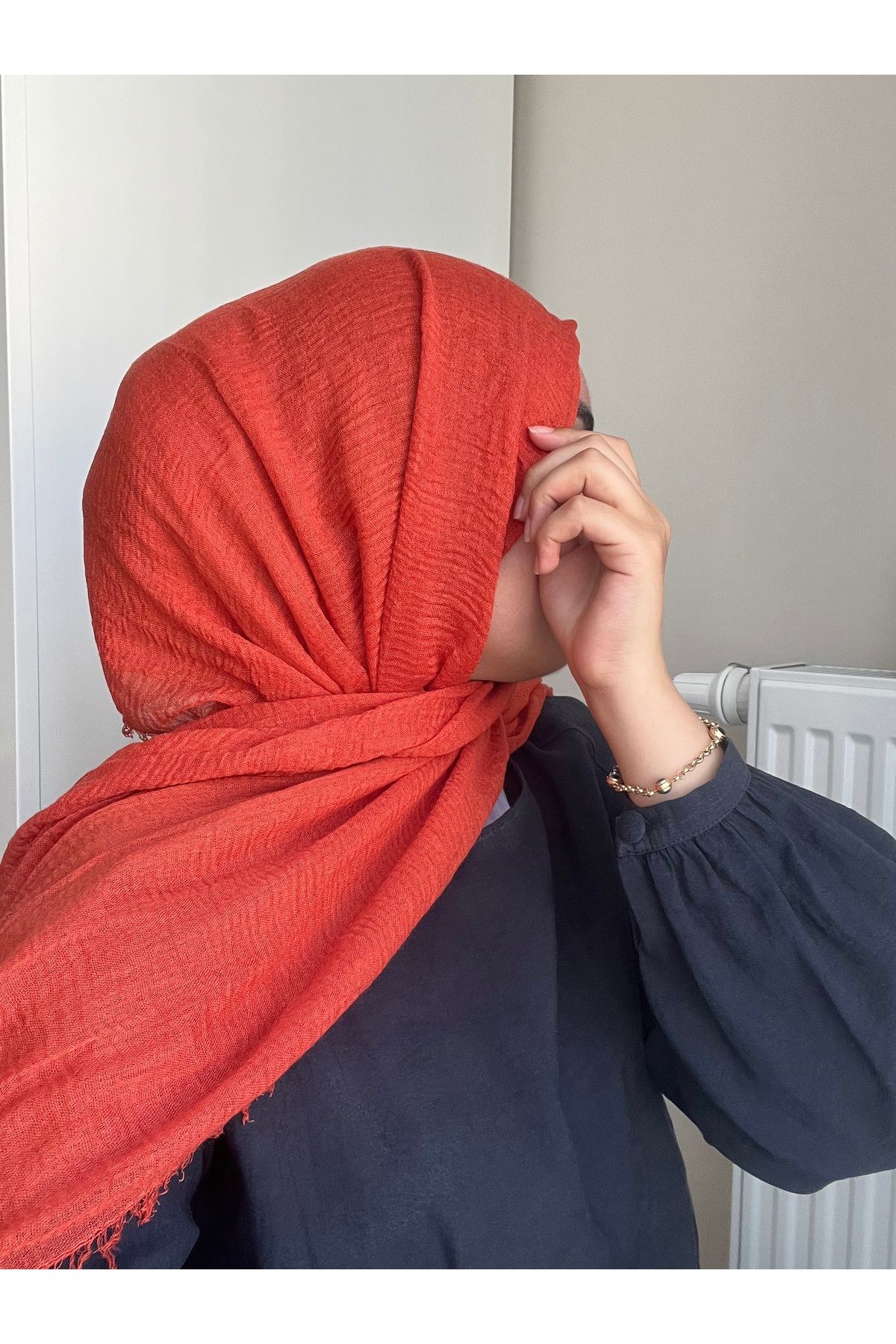 shop Turuncu Bürümcük şal