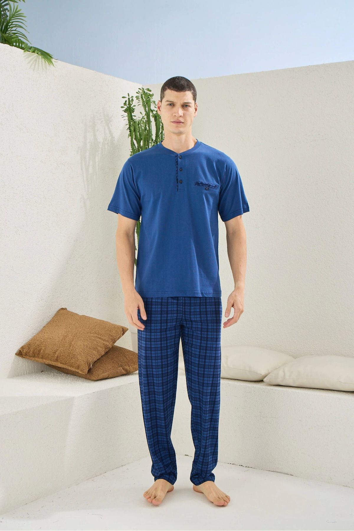 OEM Kocabey 2118 Midi Yaka Pijama Takım
