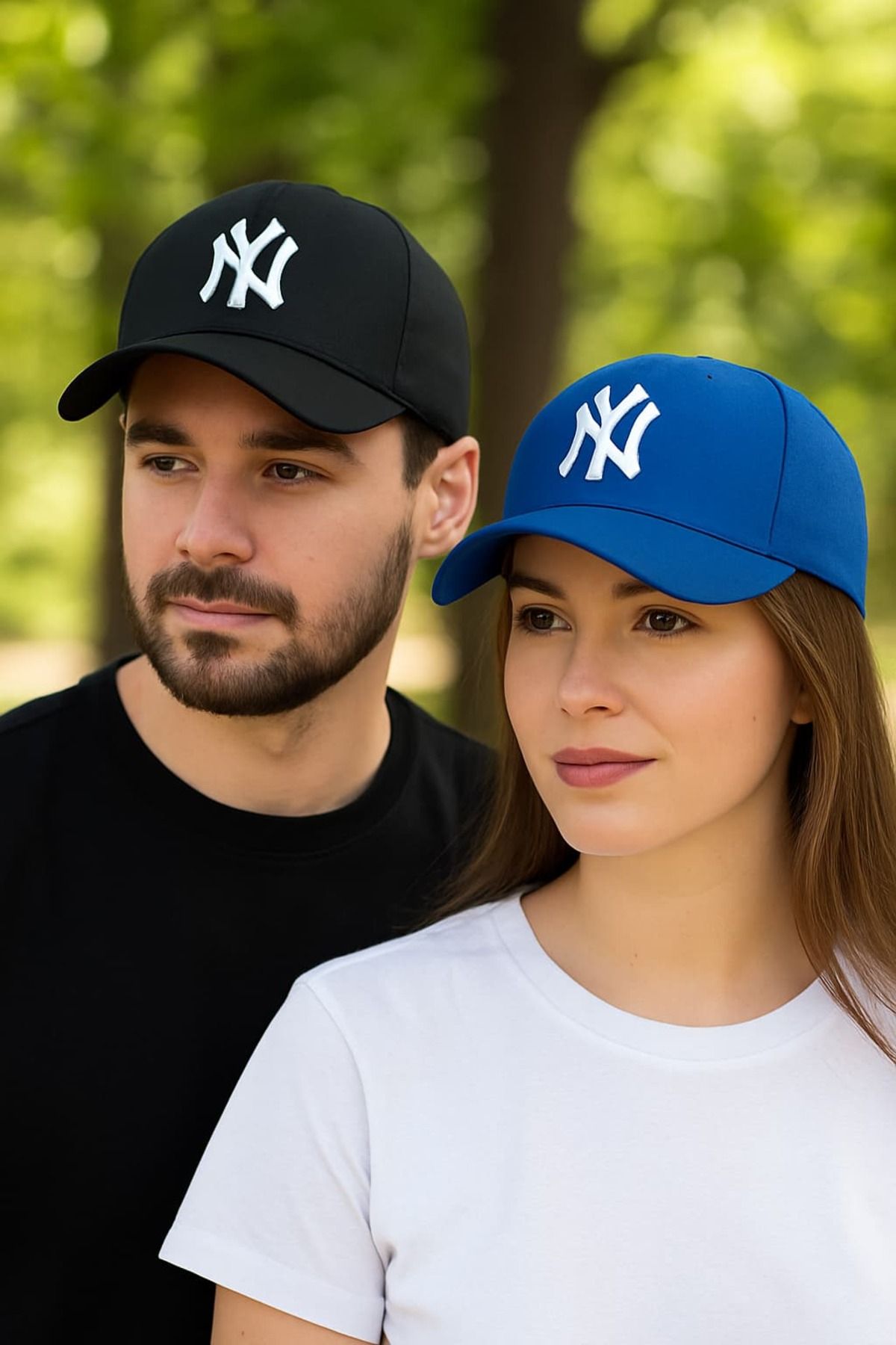 WOHOME Ny New York 2'li Set Şapka Unisex Kadın Erkek