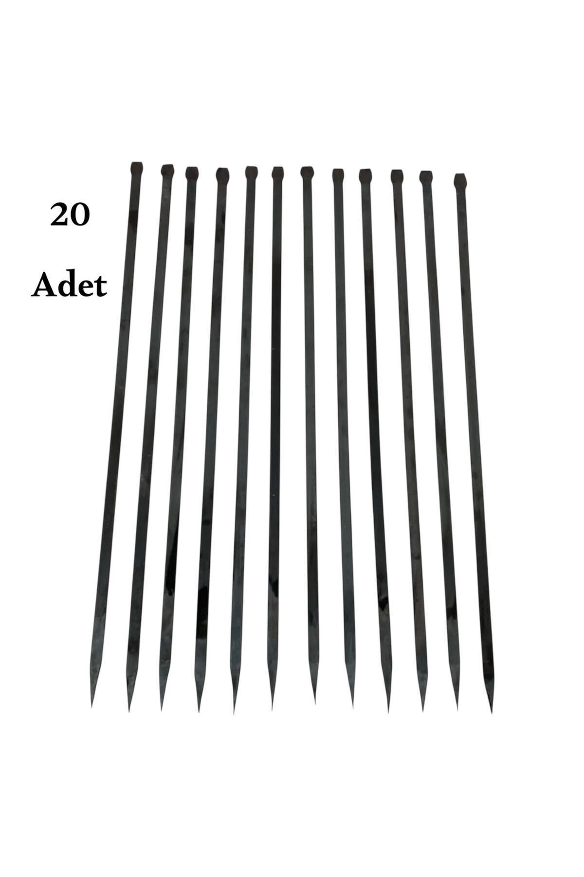 YILMAZNARGİLE Tavuk Kanat Şişi 20 Adet- Yassı Silme Demir - Galvanizsiz –Boy 60cm–En 7mm-Kalınlık 2mm,Piliç Şişi