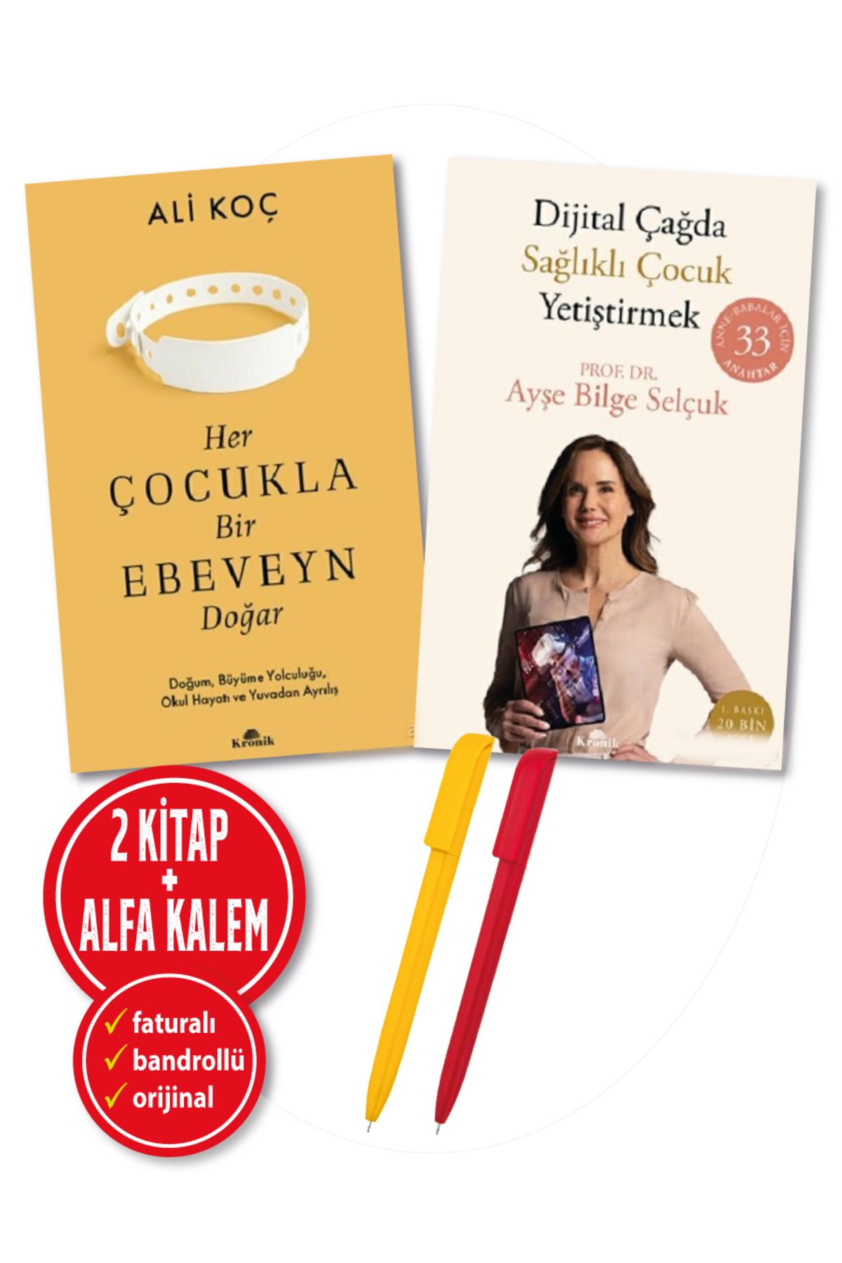 Kronik Kitap Alfa Kalem+Ali Koç 2 Kitap (Her Çocukla Bir Ebeveyn Doğar+Dijital Çağda Sağlıklı Çocuk Yetiştirmek)