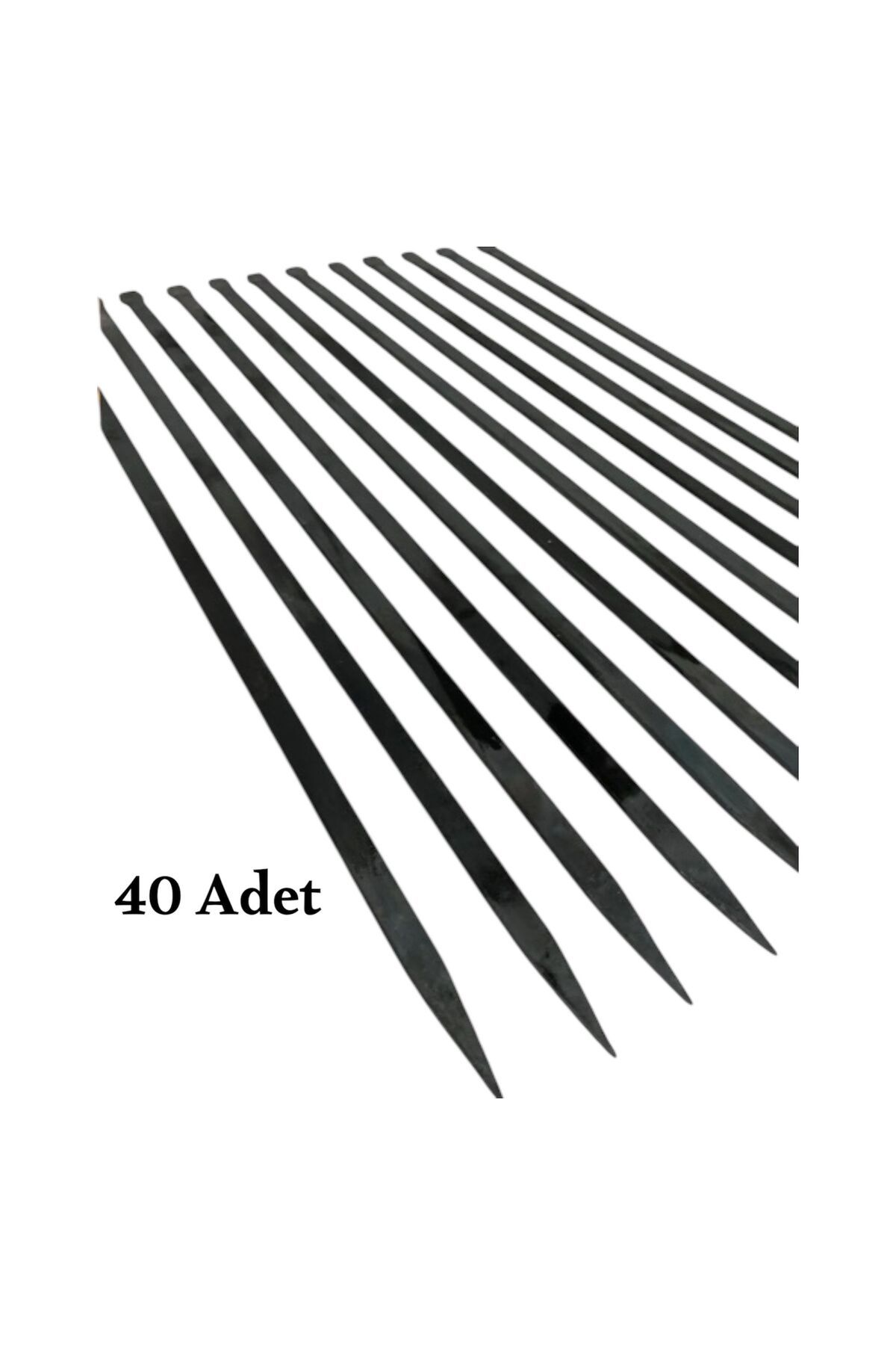 YILMAZNARGİLE Tavuk Kanat Şişi 40 Adet- Yassı Silme Demir - Galvanizsiz –Boy 60cm–En 7mm-Kalınlık 2mm,Piliç Şişi
