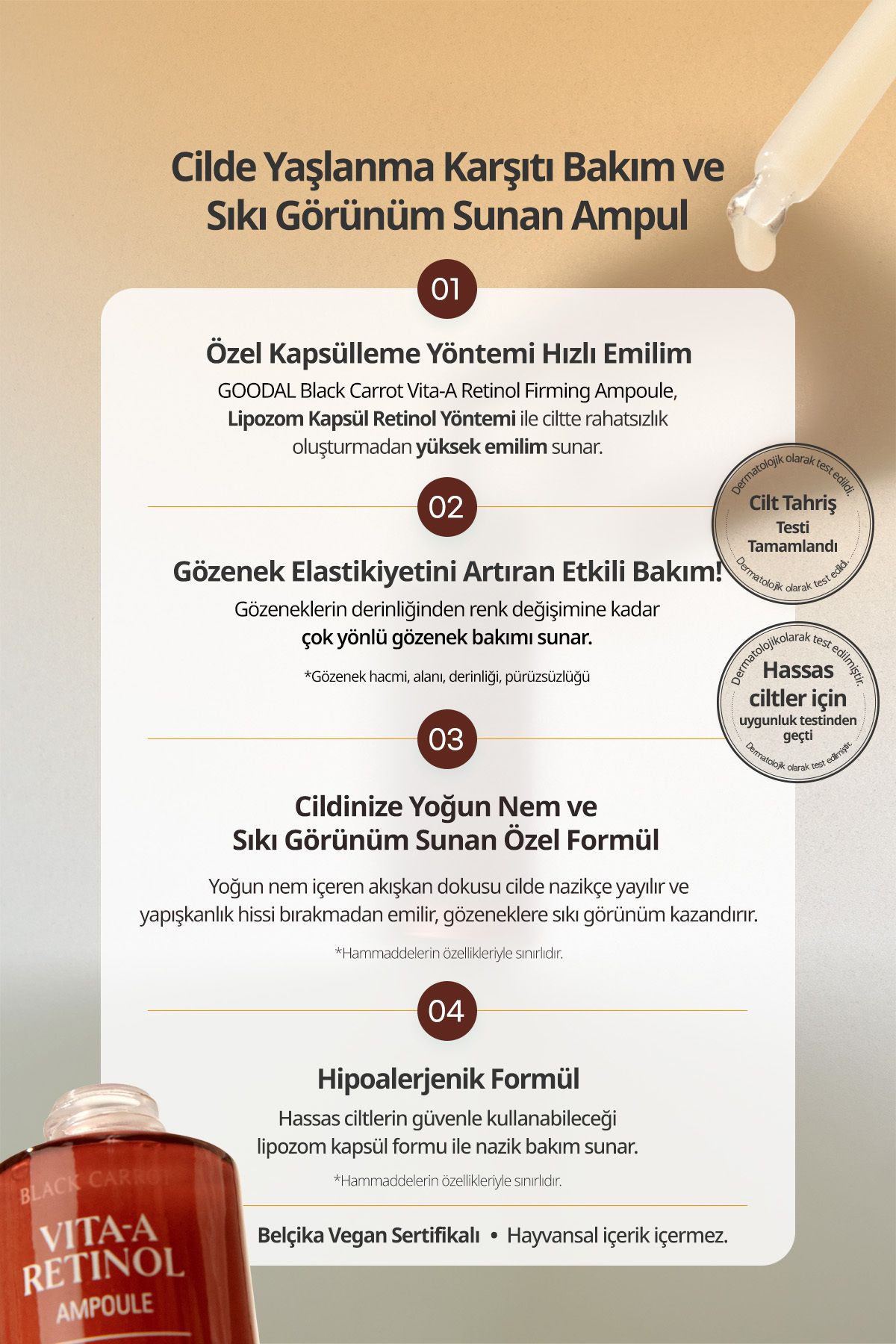 سرم پوست هویج سیاه ویتا A RETINOL AMPOULE Goodal