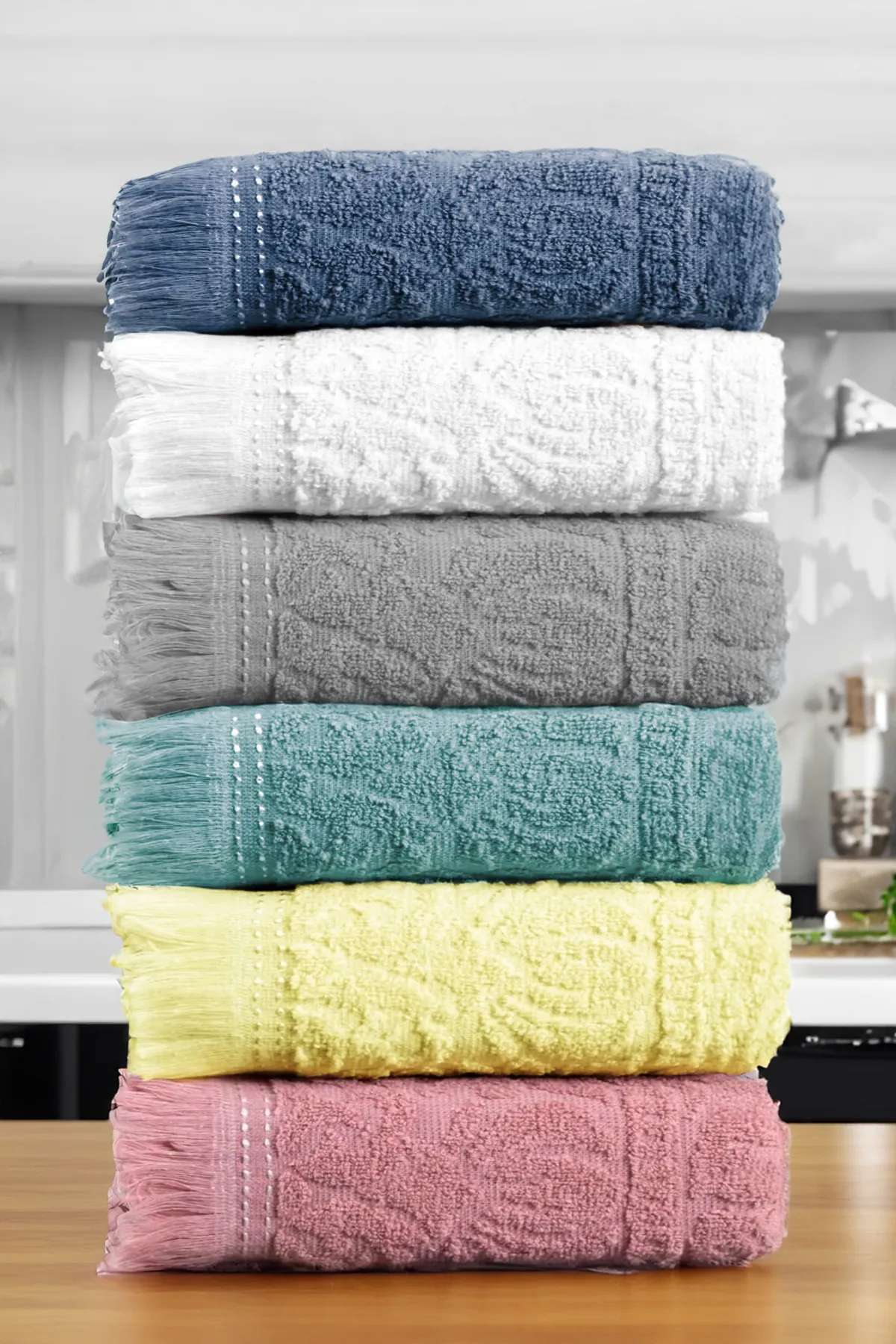 TRENDYOLMİLLA HOME 6-teiliges Jacquard-Handtuchset TPHSS25MH00003