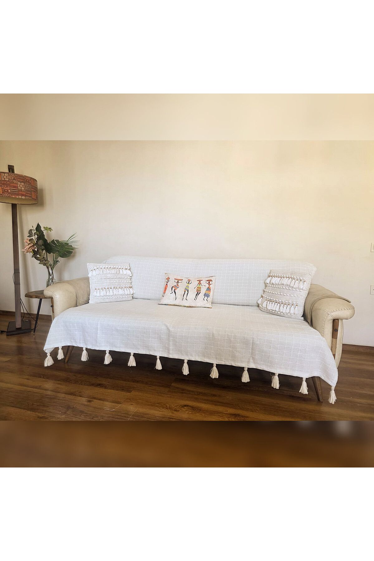 Petek Home Püsküllü Koltuk Örtüsü (160x210 Ebati̇nda)