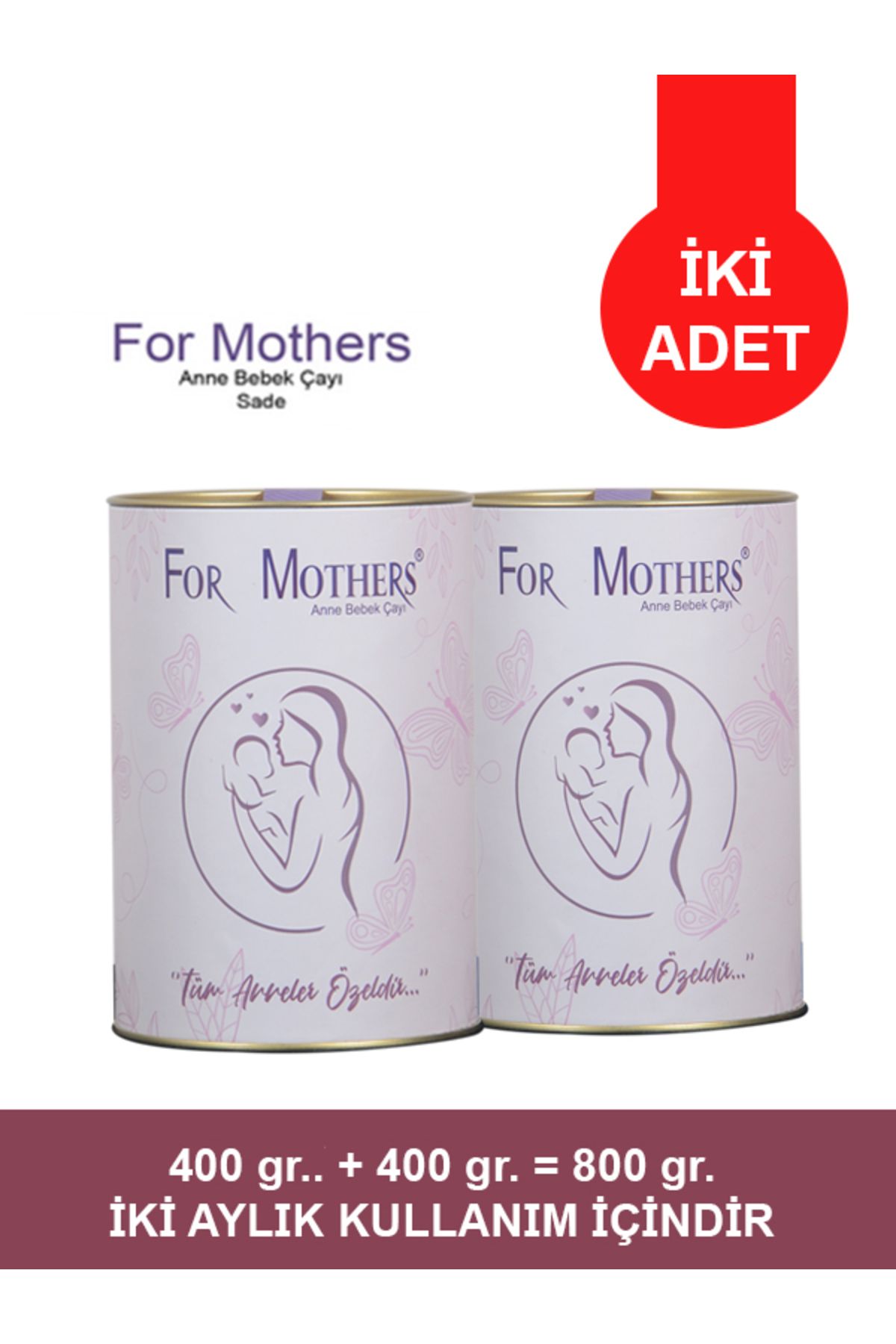 For Mothers Emziren Anneler Için Süt Arttırıcı Bitkisel Anne Ve Bebek Çayı - Sade - Iki Paket
