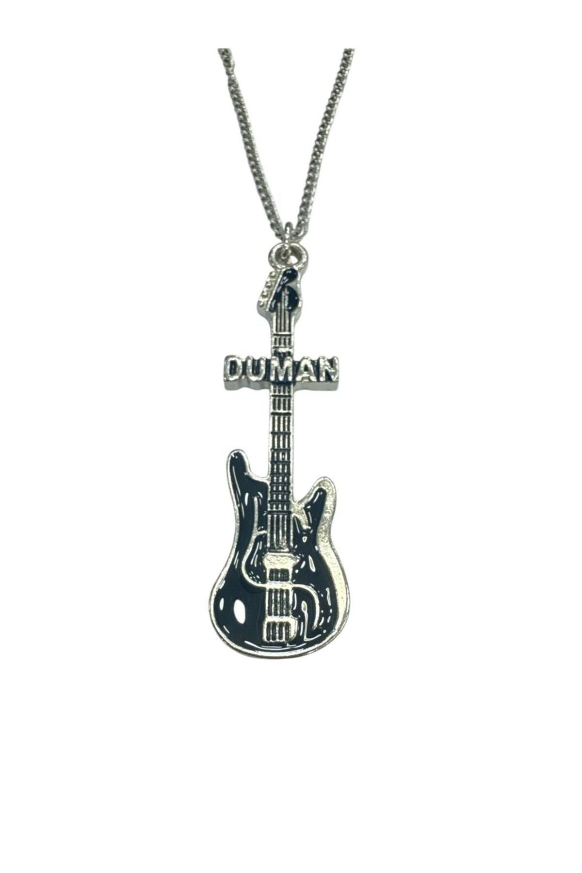 Herşey Nota Duman Grubu Temalı Gitar Kolye – Metal - 60 cm Zincirli Rock Aksesuar