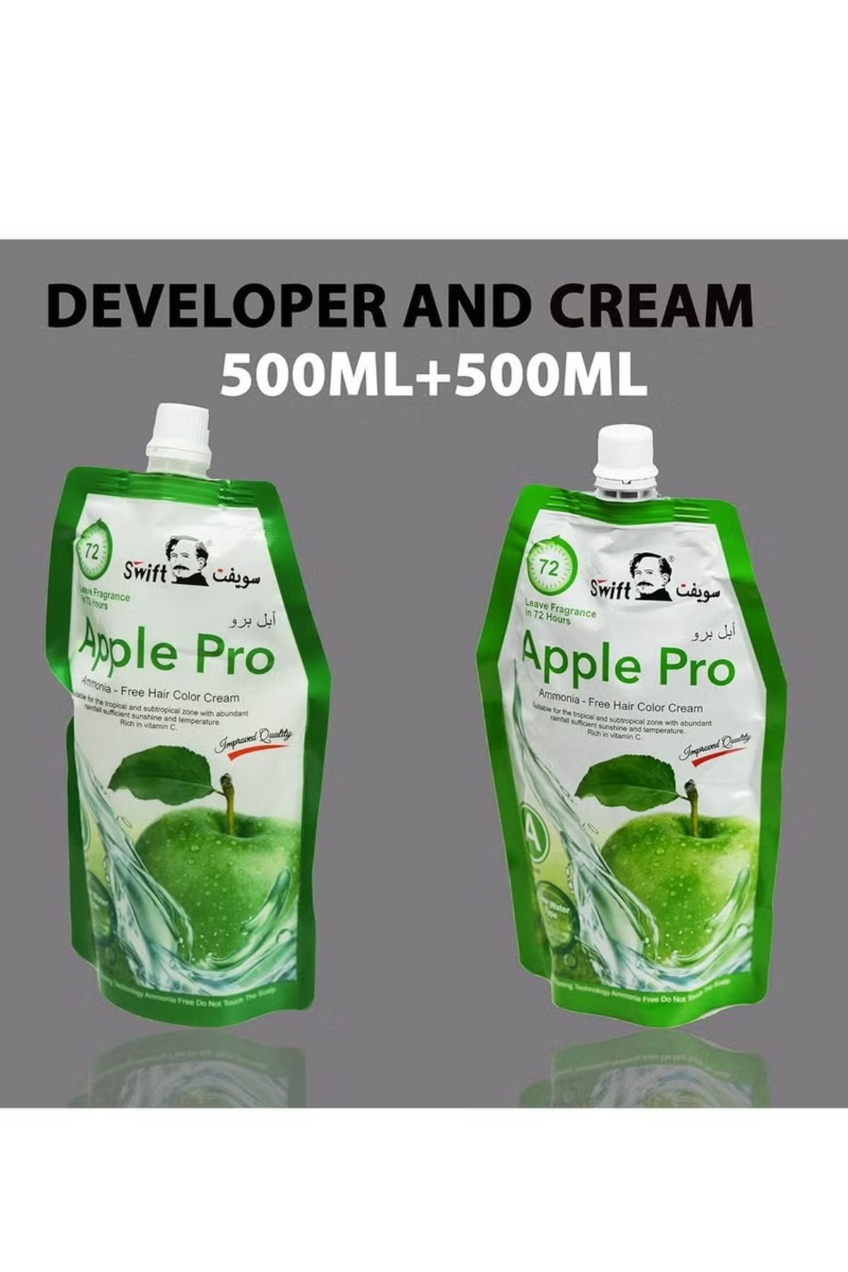 SWİFT-Swift Apple Pro Hair Dye 100% Grey Coverage 500ml (Dark Brown) 4