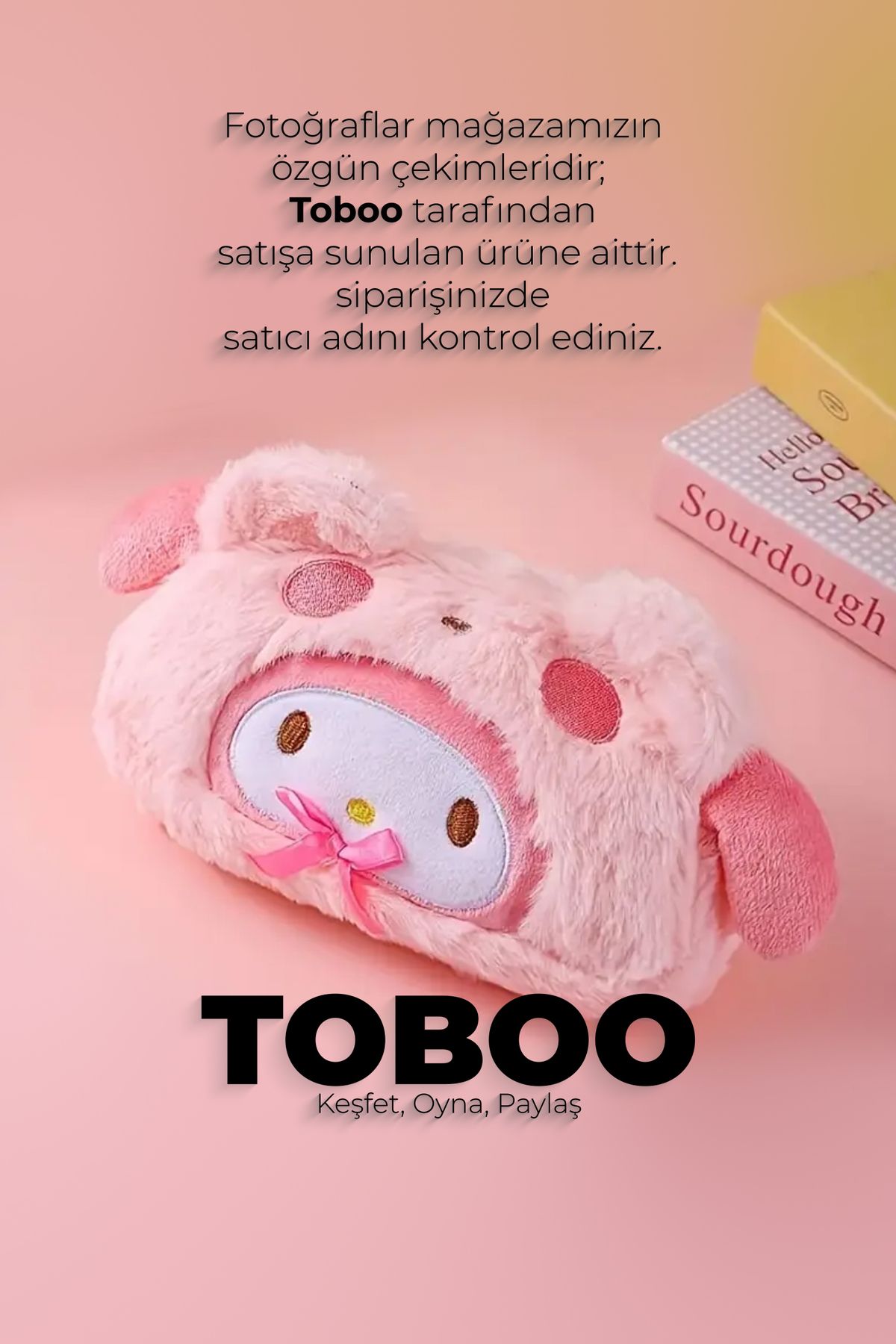 shop Sanrio Kuromi & My Melody Kawaii Peluş Kalemlik-Kalem Kutusu | Makyaj Çantası & Organizer Pembe