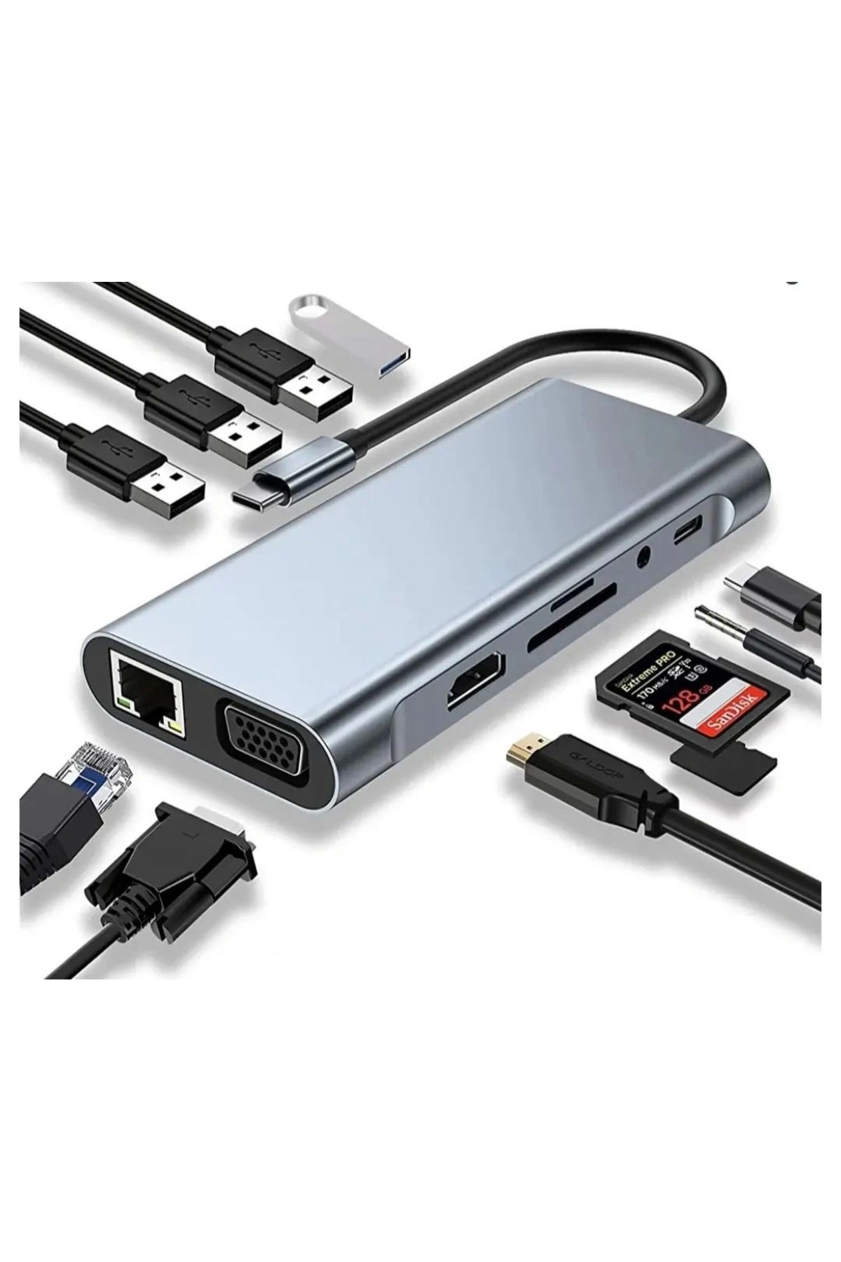 OurStyles Type C 11 In 1 ZR44 Hdtv Multifunction Adapter
