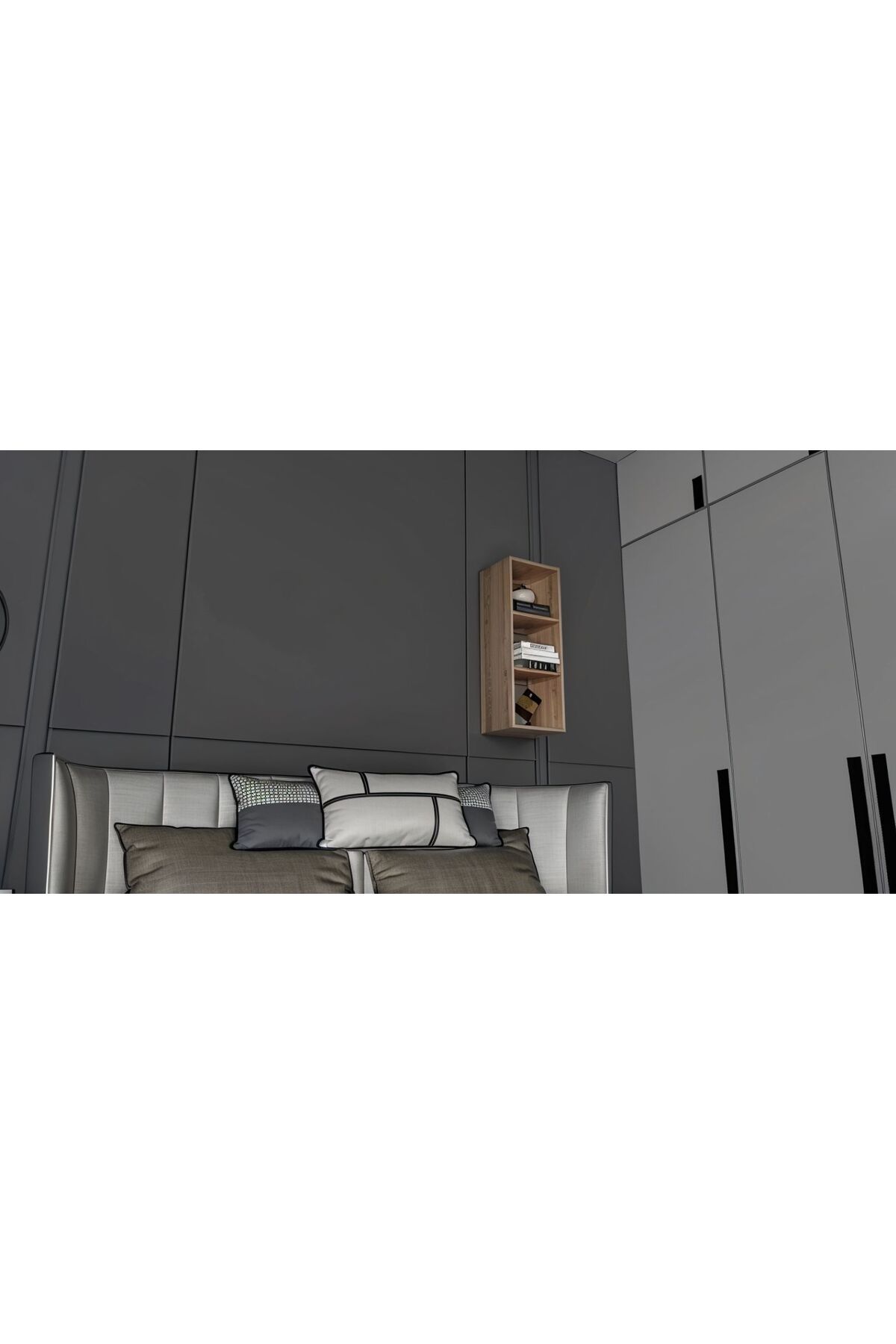 Home Modern Dekoratif Duvar Rafı, Düz raflı Kitaplık Tasarım