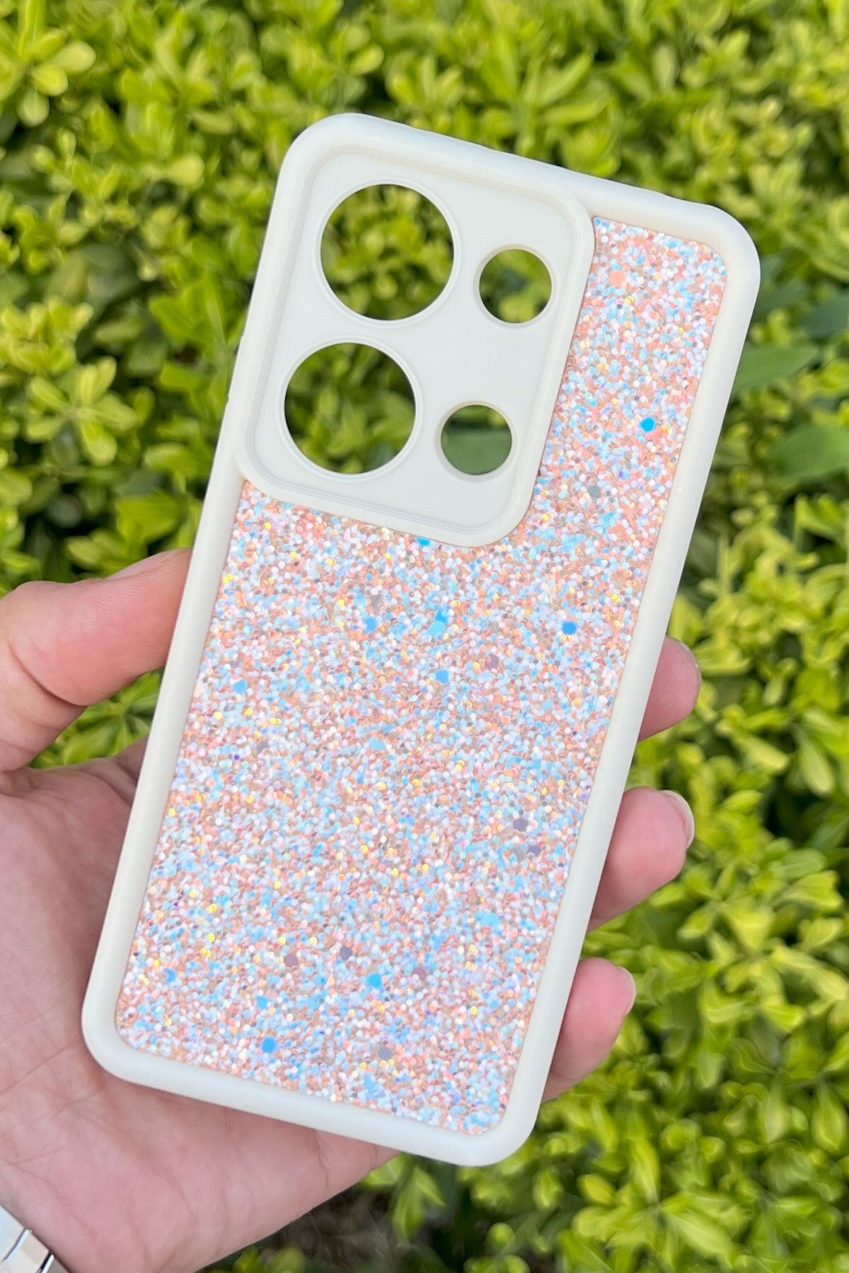CEPSTOK Xiaomi Redmi Note 13 Pro 4G Kılıf Taşlı Işıltılı Darbe Önleyici Silikon Kapak