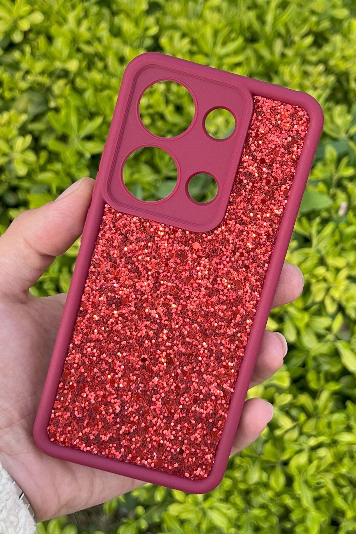CEPSTOK Xiaomi Redmi Note 13 Pro 4G Kılıf Taşlı Işıltılı Darbe Önleyici Silikon Kapak