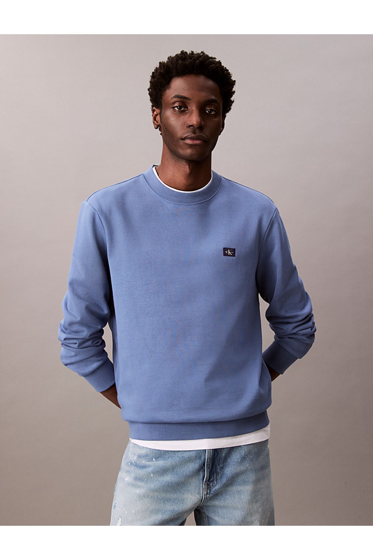 Calvin Klein Cotton Terry Badge Sweatshirt