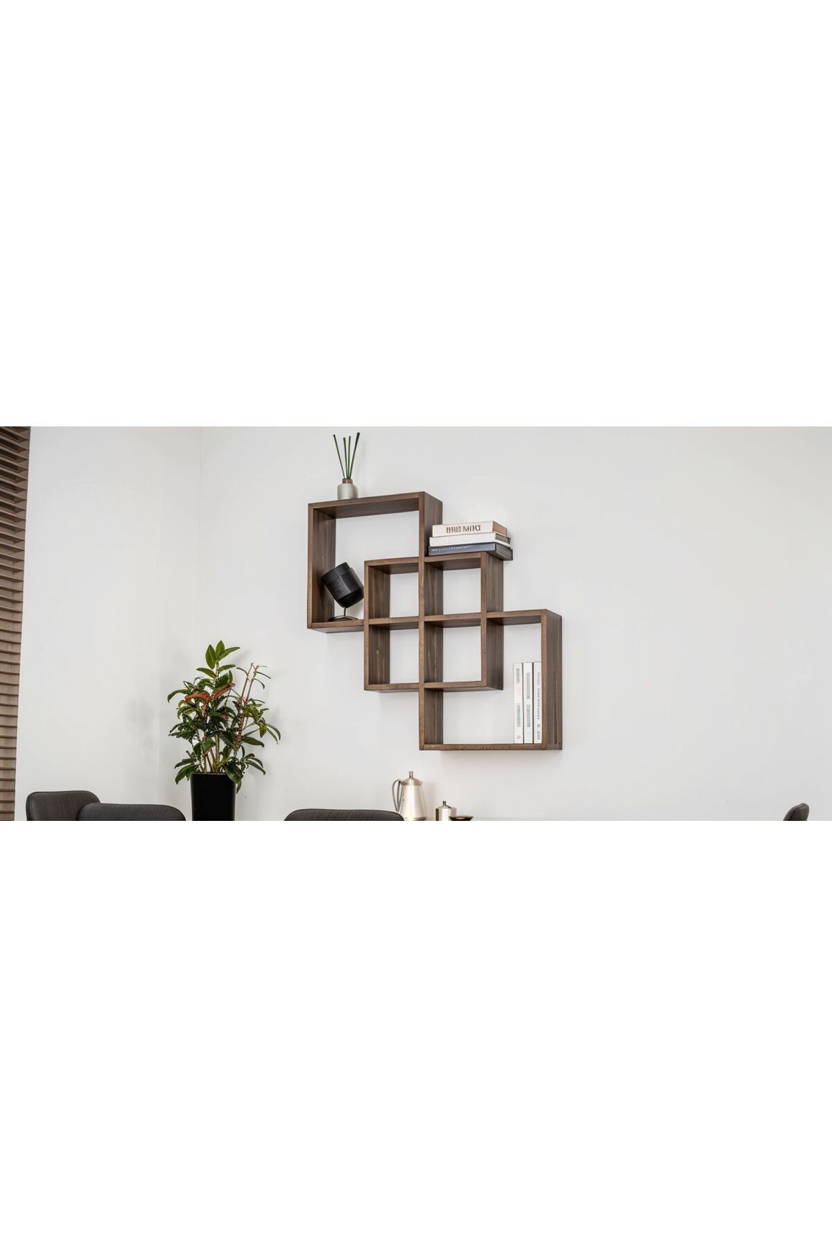 Home Kare Modern Duvar Rafı - Duvar Kitaplığı - Dekoratif Kitaplık-Duvar Süsleme