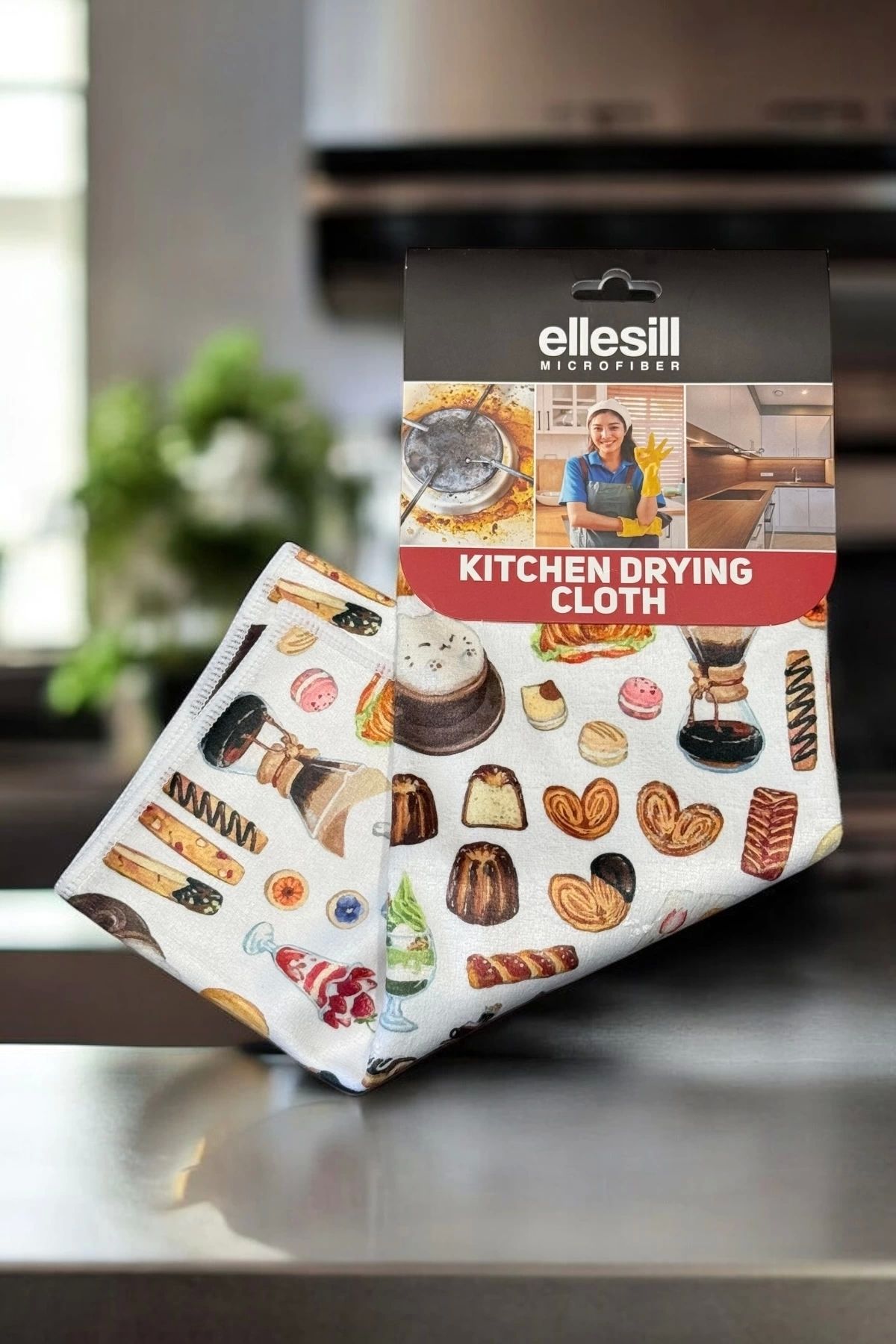 Ellesill Mutfak Bezi Tezgah Bezi Ve Kurulama Temizlik Bezi 40x40 Cm - Kitchen Pro Cloth