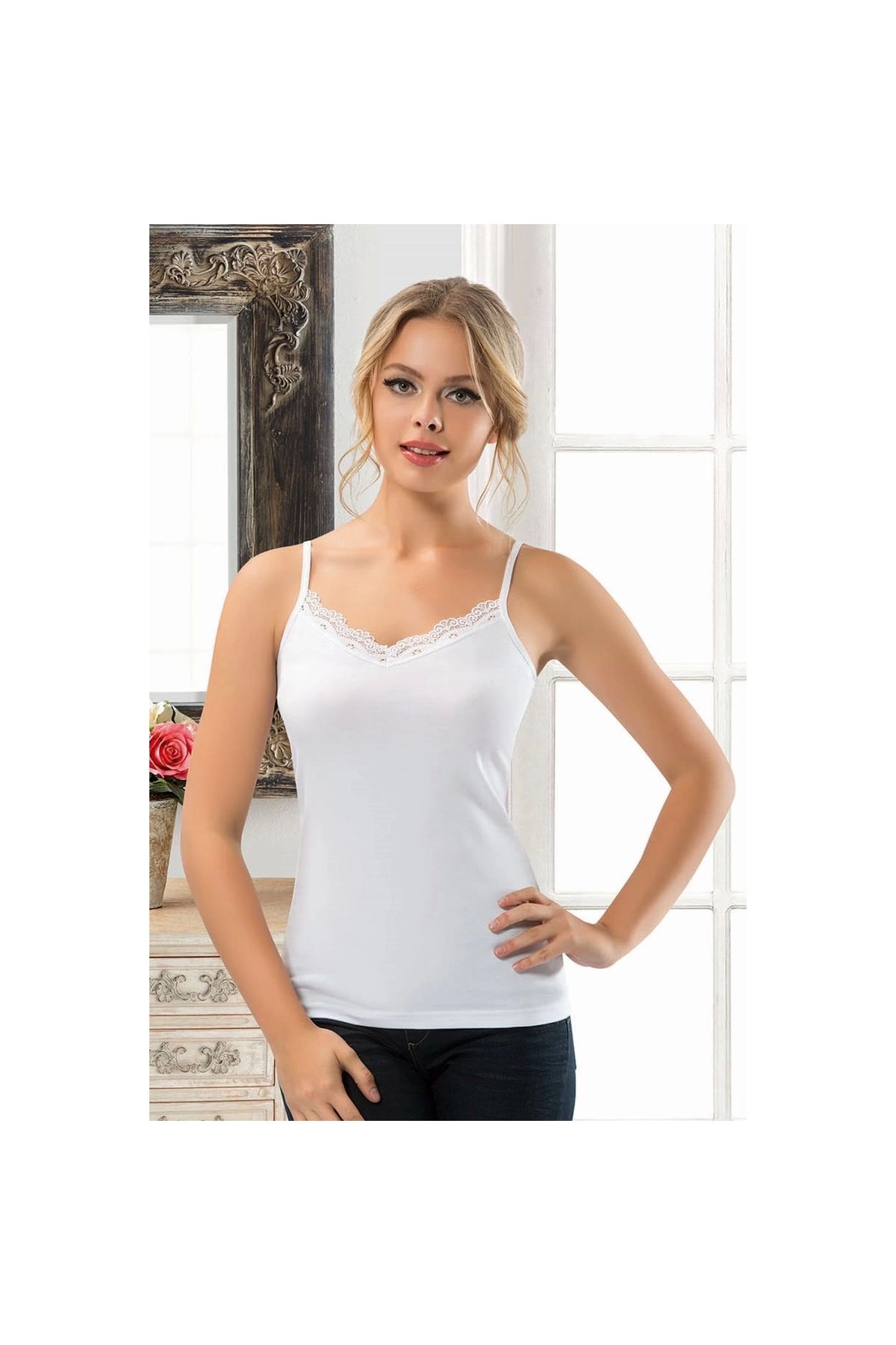 Narnuga MİRAXX ANIT V YAKA DANTELLİ ATLET 2809