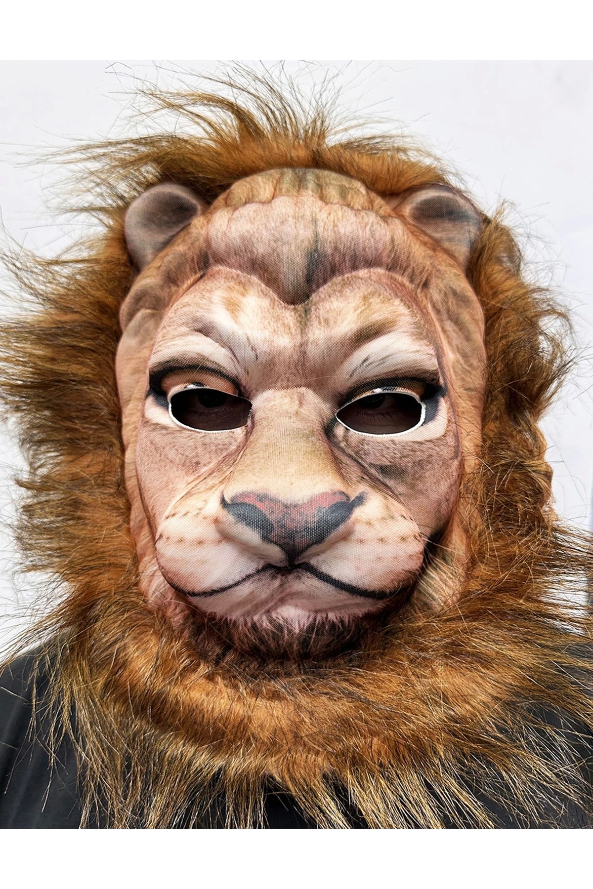 OurStyles Koyu Kahve Yeleli Aslan Maskesi Mega Eva Malzeme Peluş Maske 1 No | Şık Tasarım - Yeni Sezon Ürün