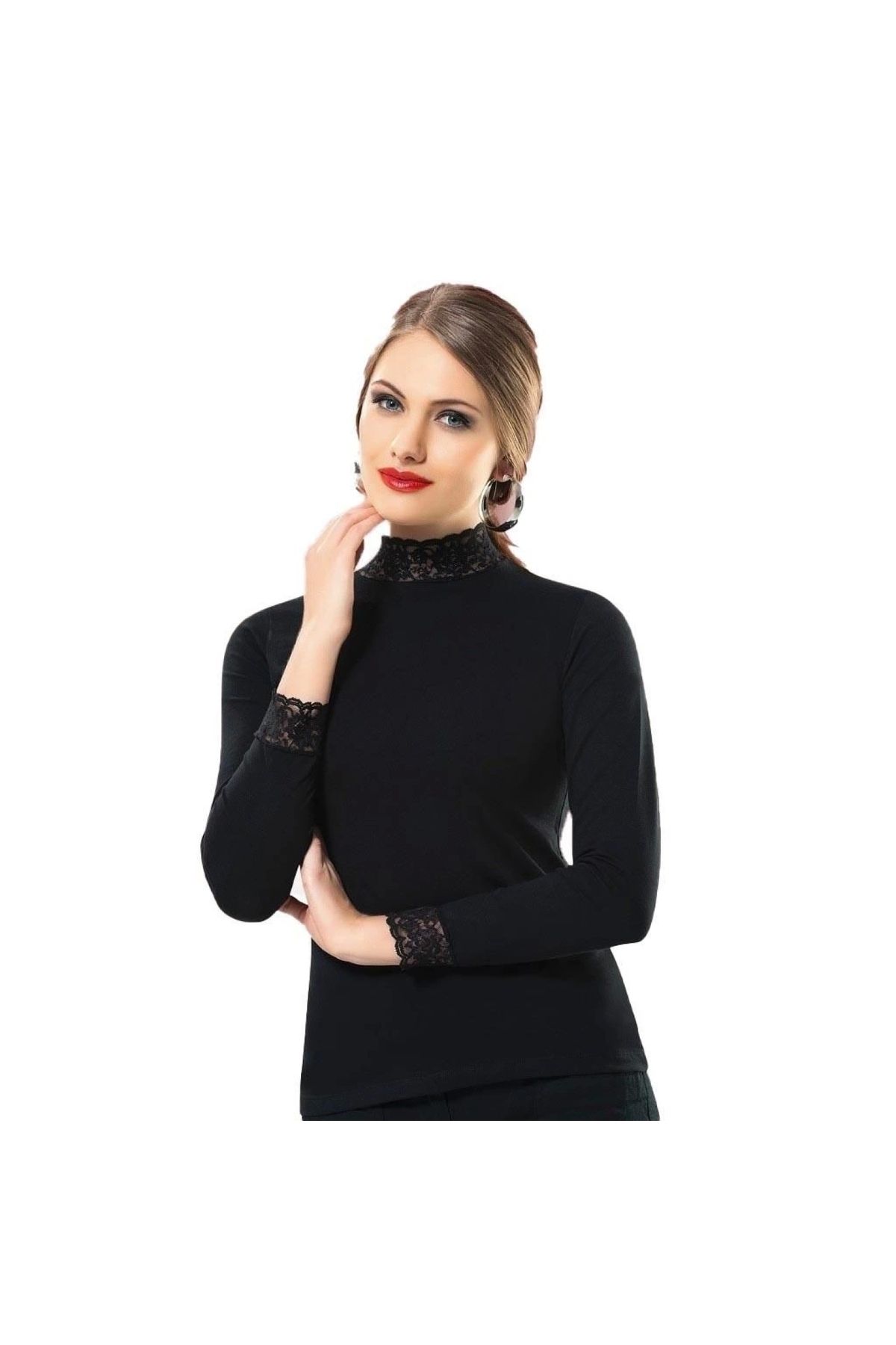 Narnuga MİRAXX ANIT DANTELLİ UZUN KOL T-SHİRT 2936