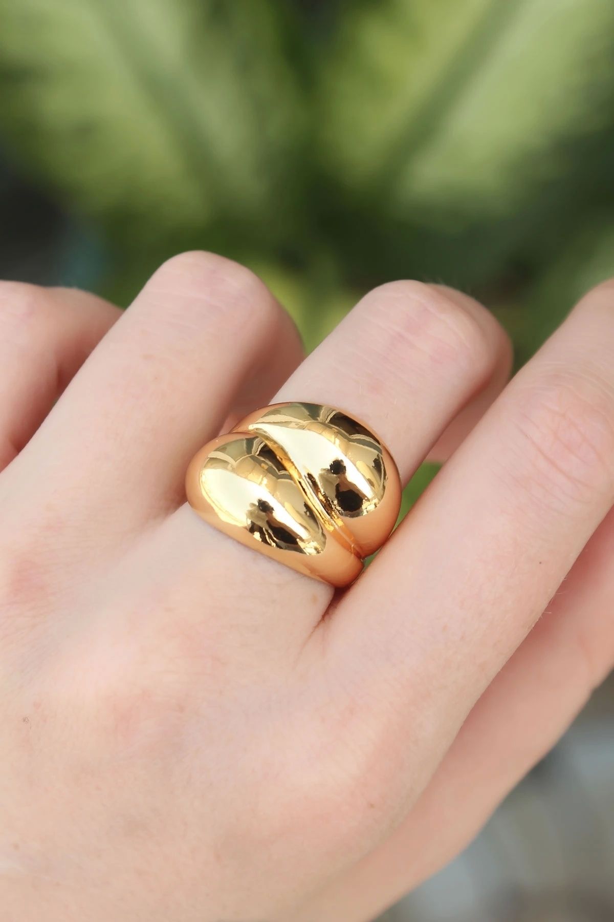 OurStyles Pirinç Gold Renk Ayarlanabilir Damla Yüzük - TJ-BYK3174
