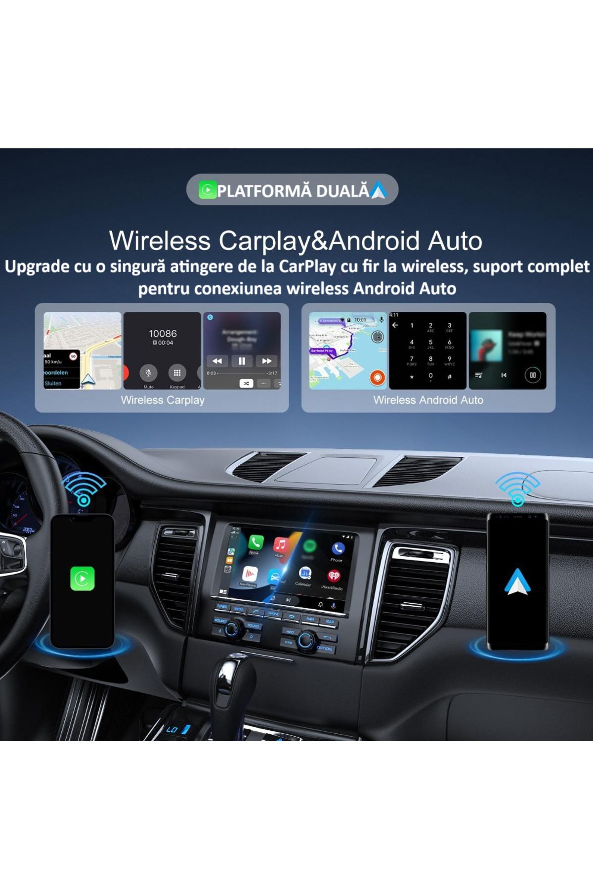 zyteq-Wireless adapter CarPlay & Android Auto ZYTEQ® 2-in-1, Plug-and-Play, WiFi 5GHz, BT, compact, silver 5
