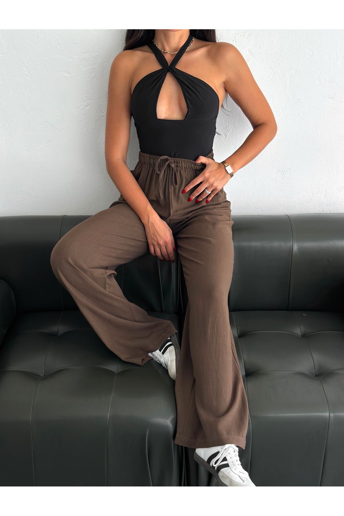 Slim'N Lift Bol Kesim Keten Pantolon
